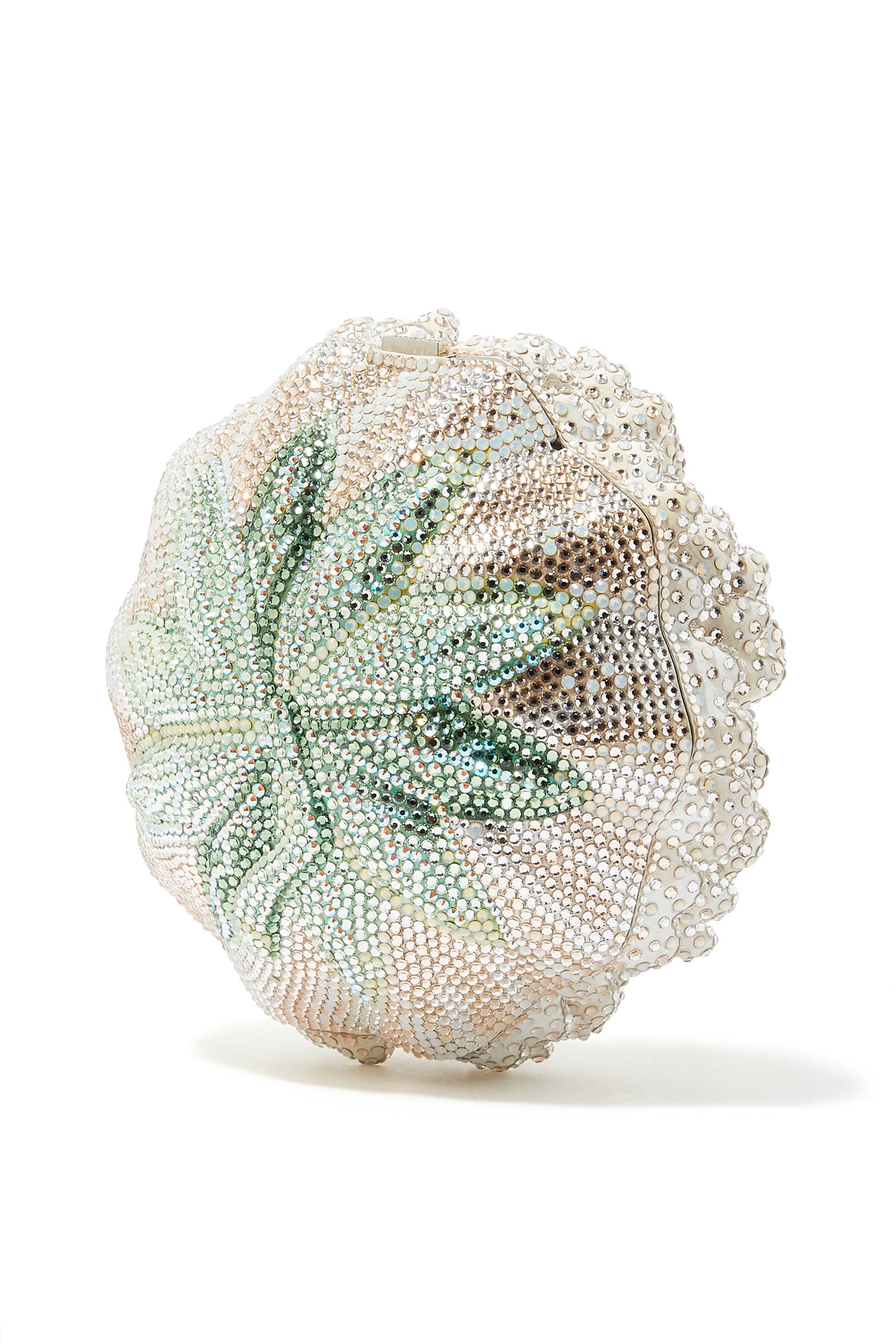 حقيبة يد بتصميم فاوانيا مرصعة بالكريستال