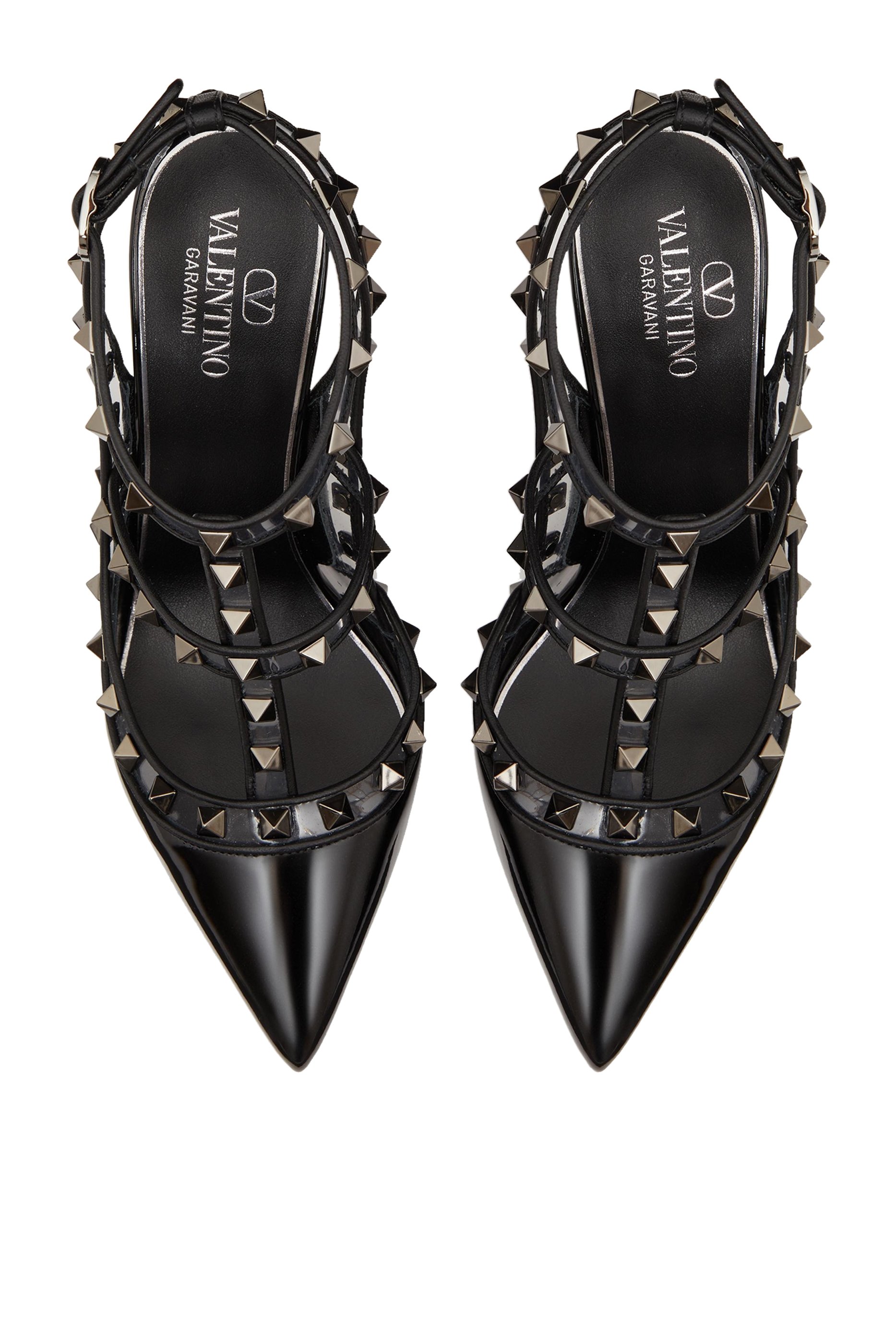 حذاء كلاسيك فالنتينو غارافاني 100 جلد لامع بحلي هرمية