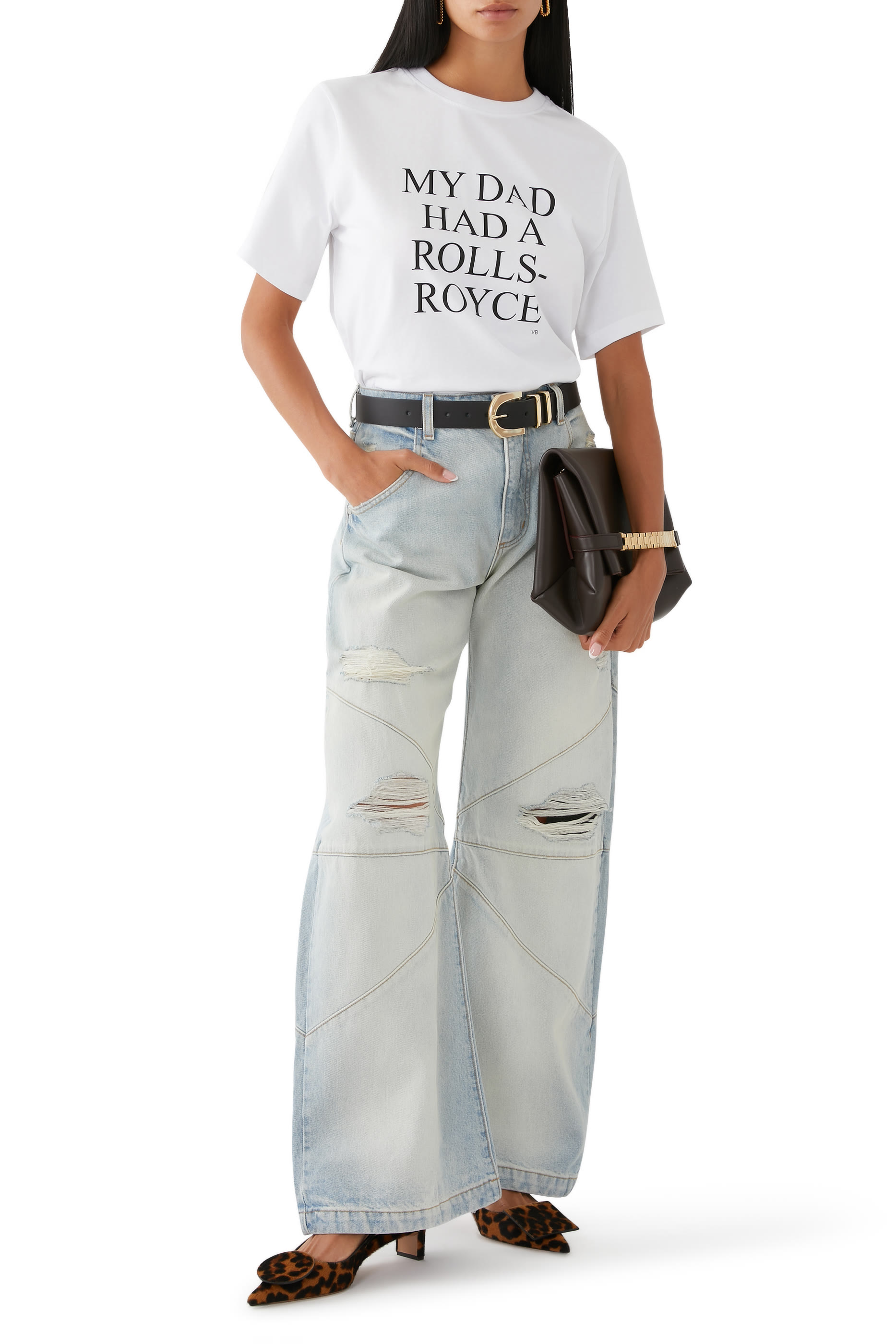 تيشيرت بشعار "ماي داد هاد ايه رولز رويس"