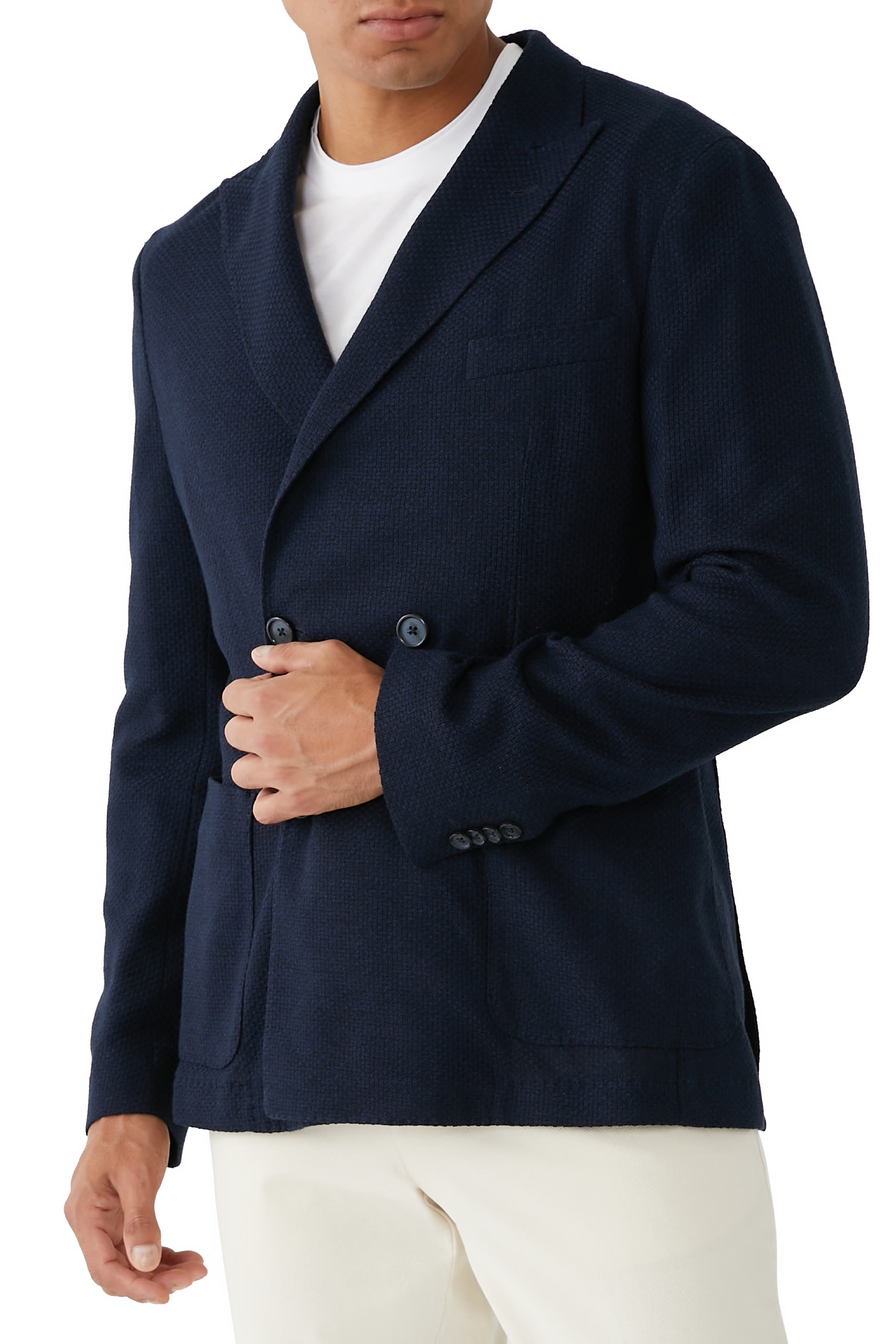 جاكيت بقصة سليم قطن بنقشة دقيقة