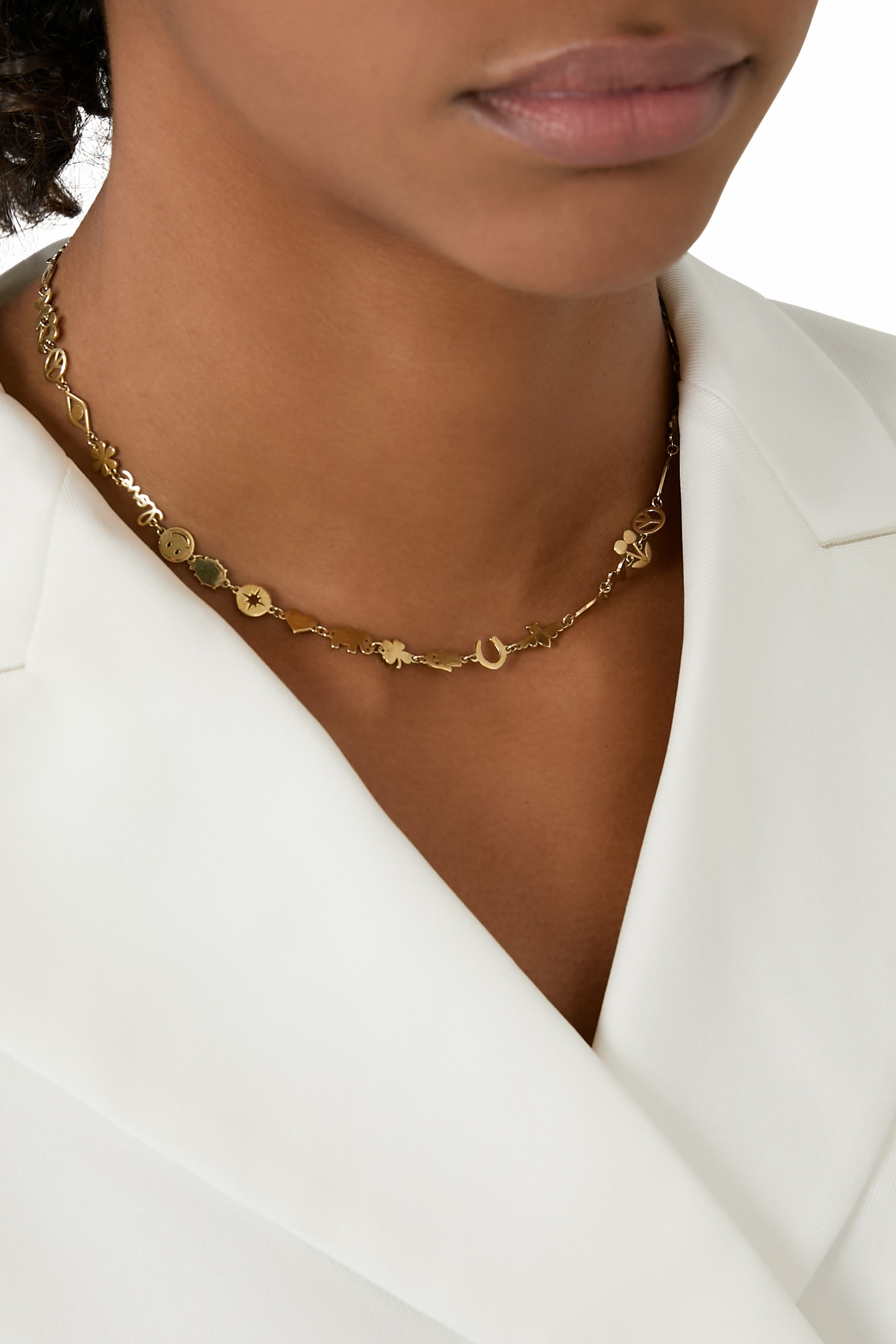 قلادة بيور بحلي صغيرة، ذهب أصفر عيار 14