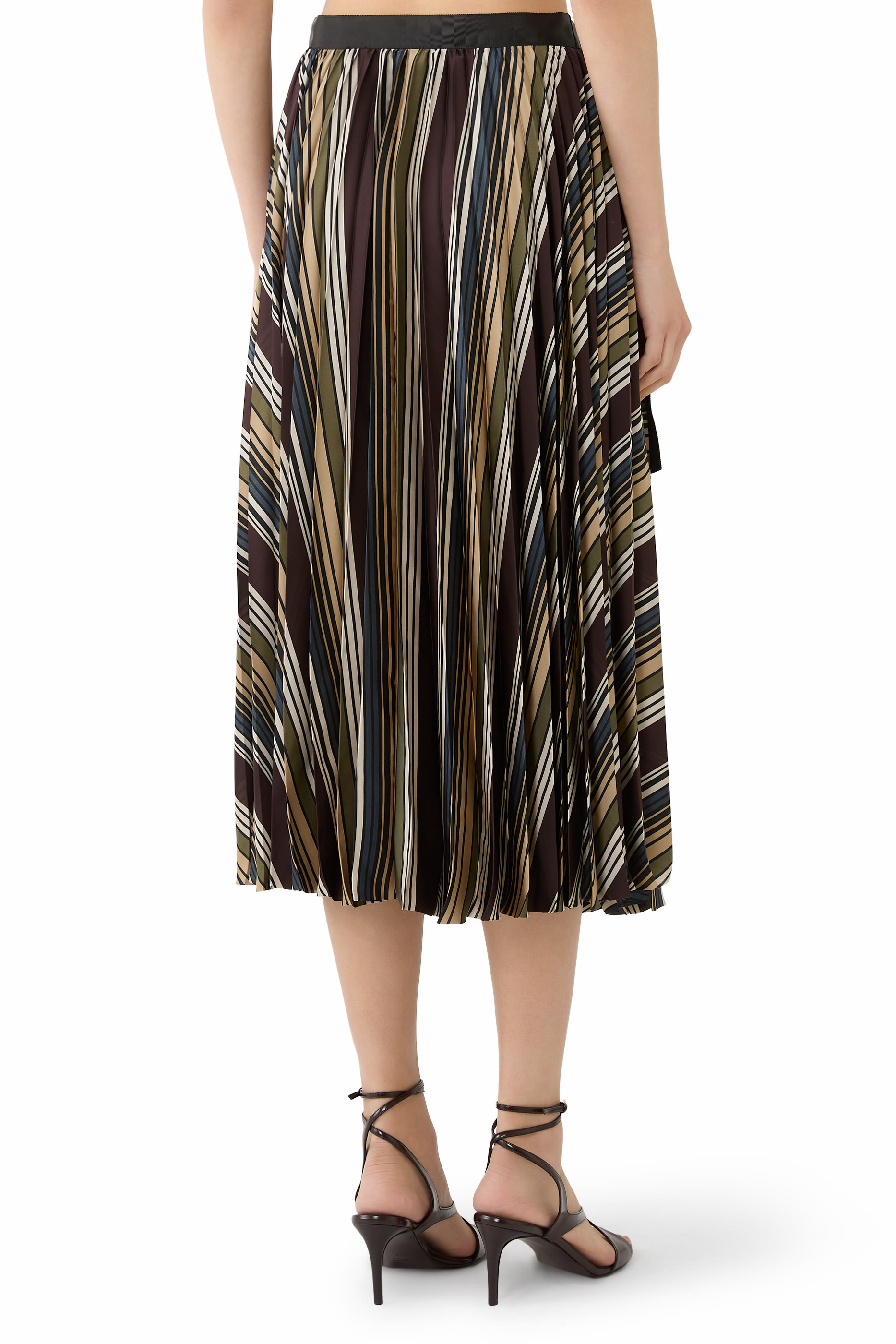Horizontal Stripe Midi Skirt