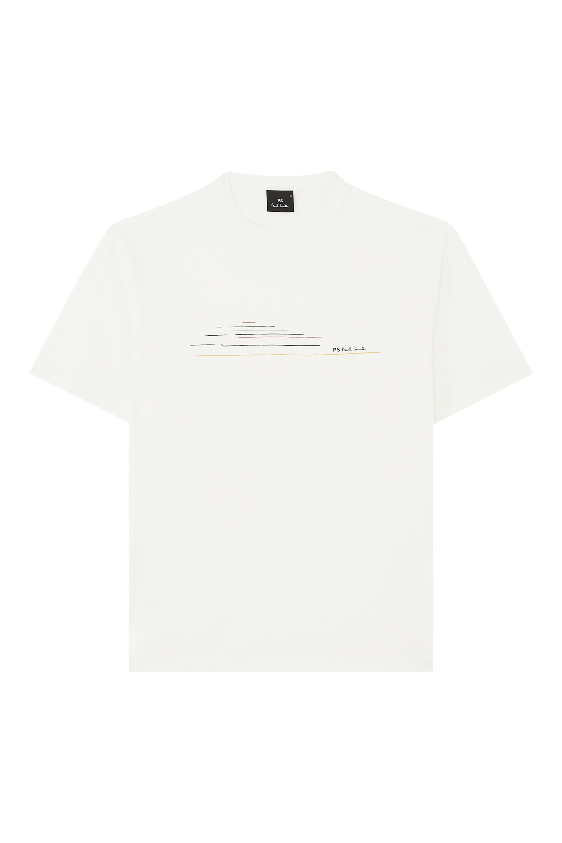 تيشيرت بطبعات خط على الصدر