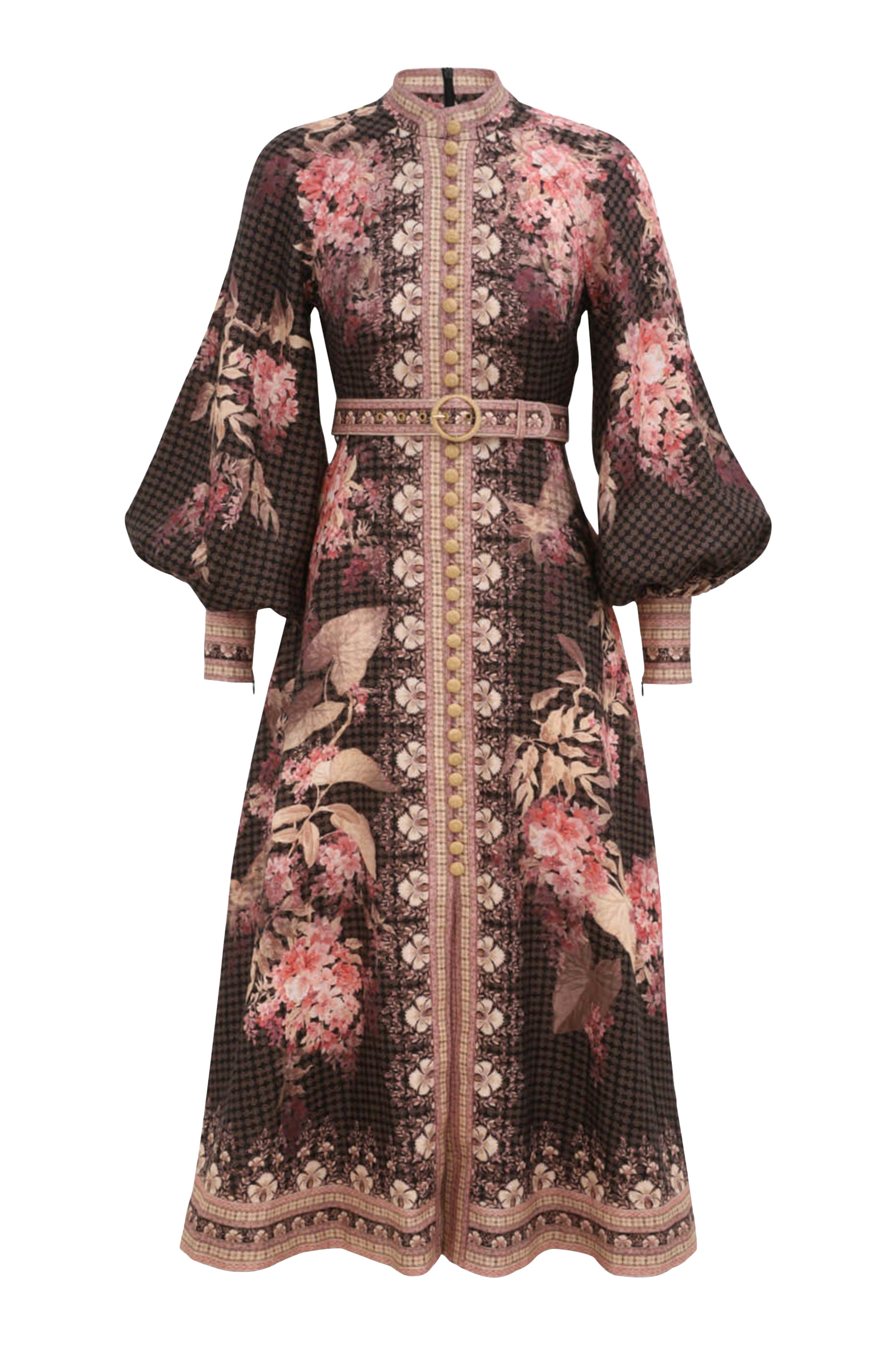 فستان إيلومينيت بأزرار متوسط الطول