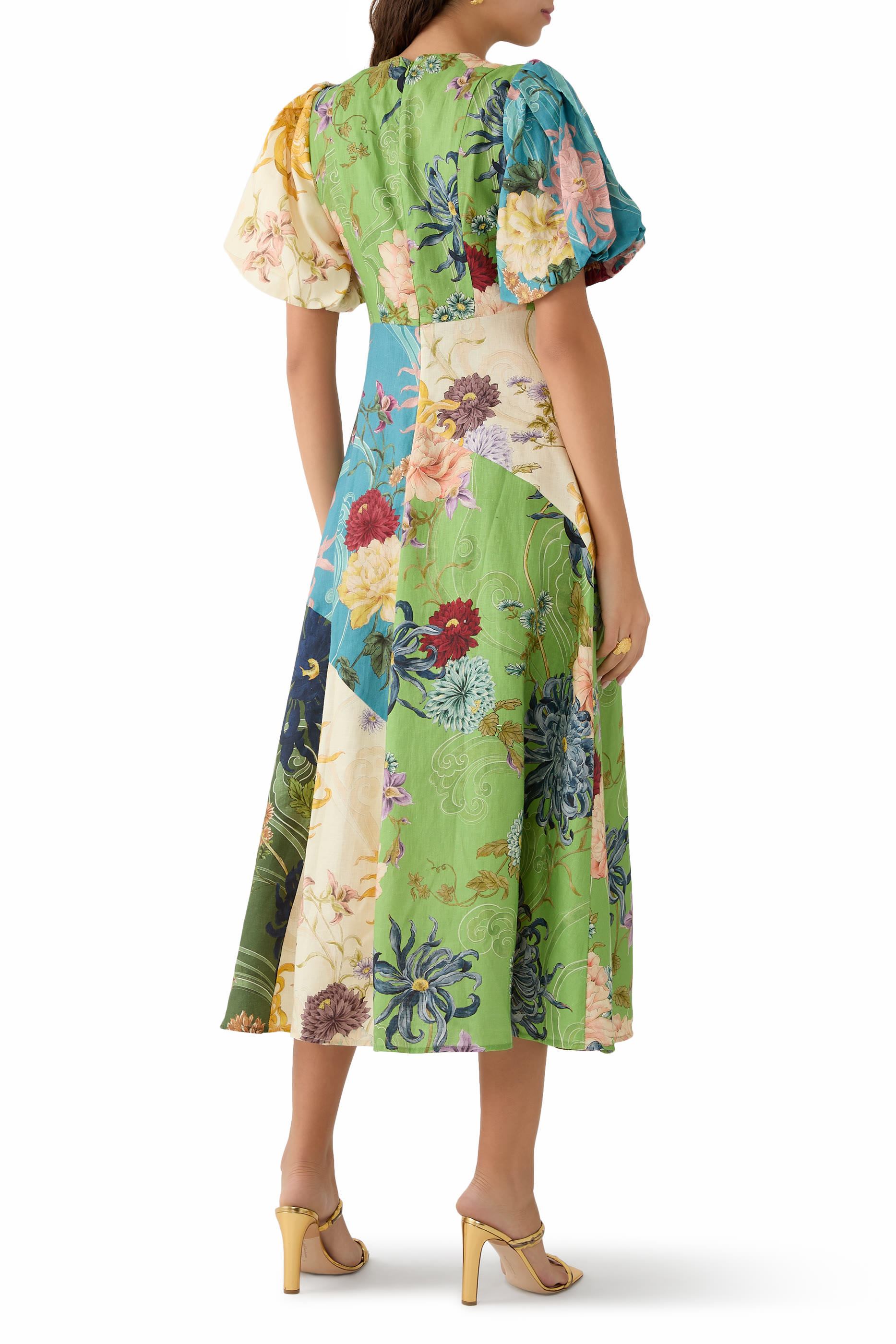 فستان أفيري مقسوم متوسط الطول