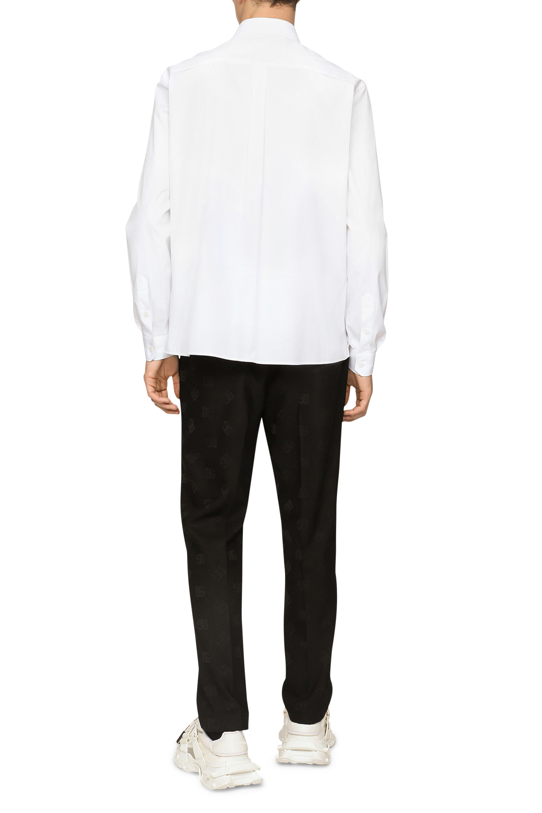 قميص برقعة بشعار الماركة قطن