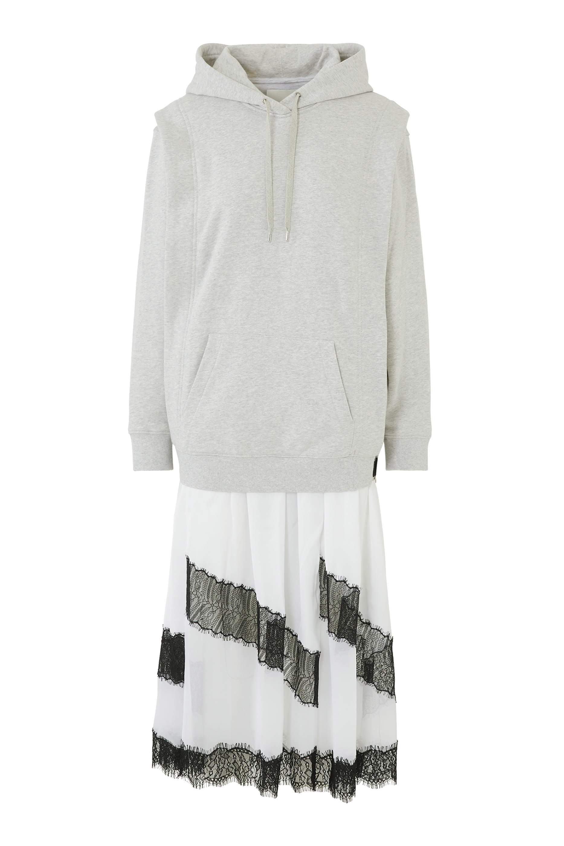 فستان بتصميم هودي بحافة دانتيل