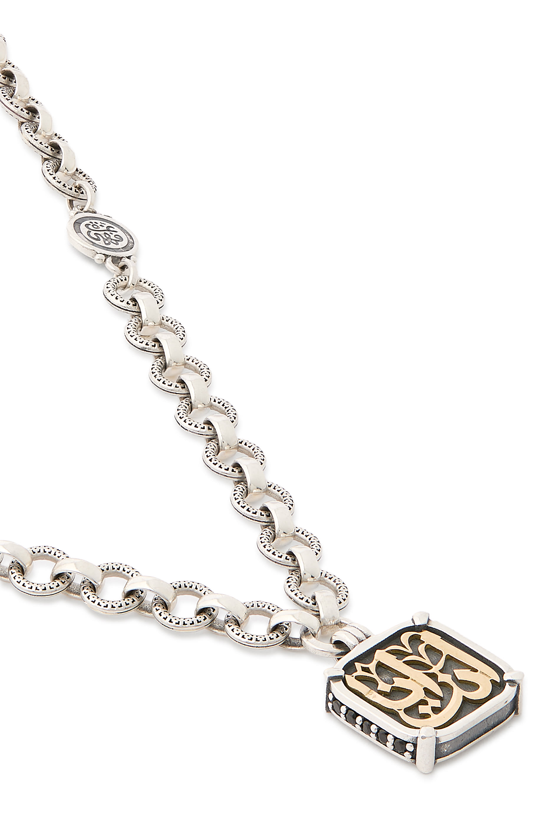 قلادة وي آر وان مرصعة بأحجار زركونيا مكعبة ذهبية، فضة إسترلينية وذهب أصفر عيار 18