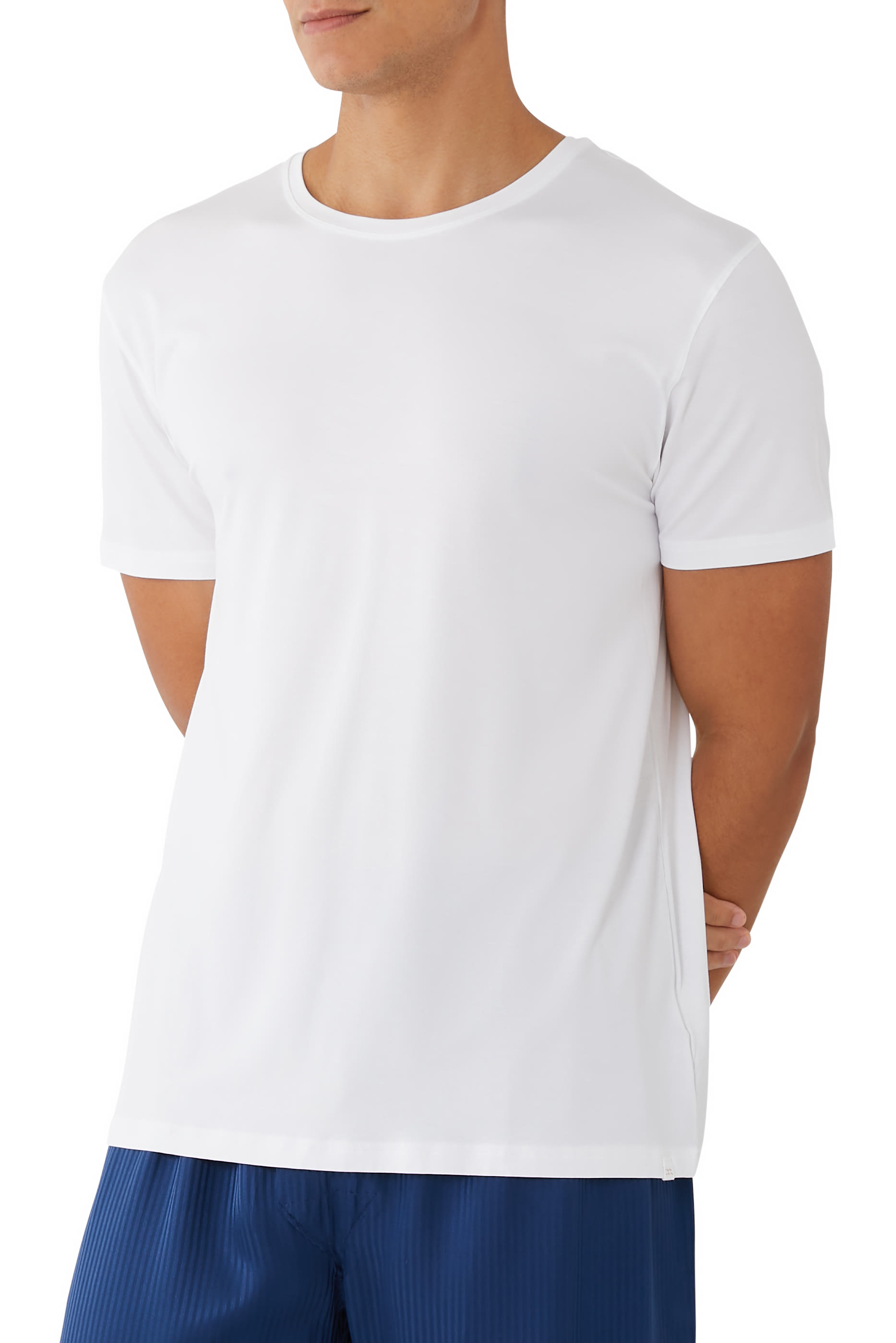 تيشيرت بياقة ضيقة مايكرو مودال