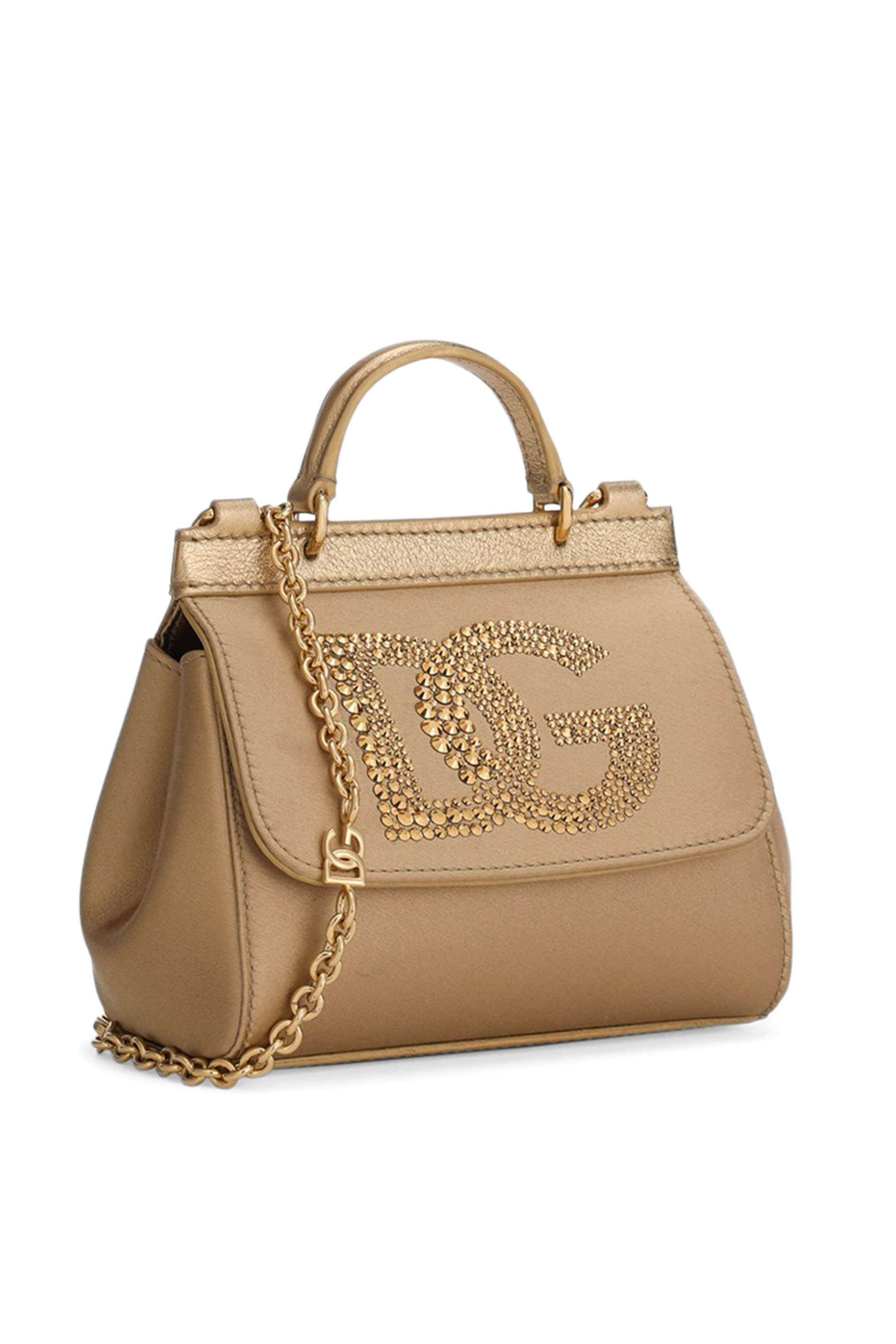 حقيبة سيسيلي جلد عجل لامع وساتان بشعار الماركة