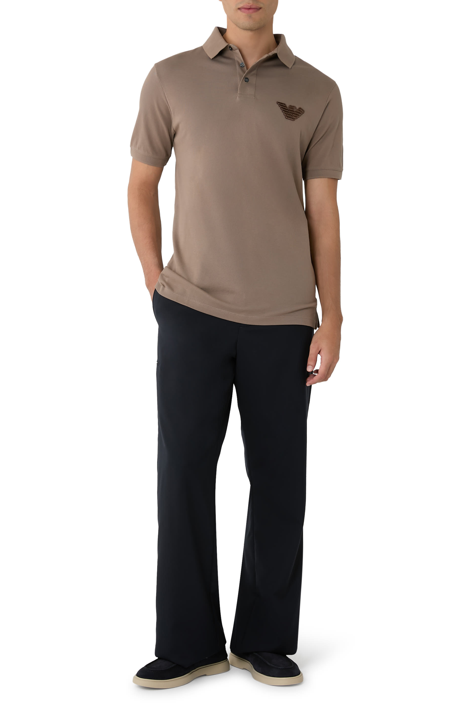 Eagle Patch Piqué Jersey Polo Shirt