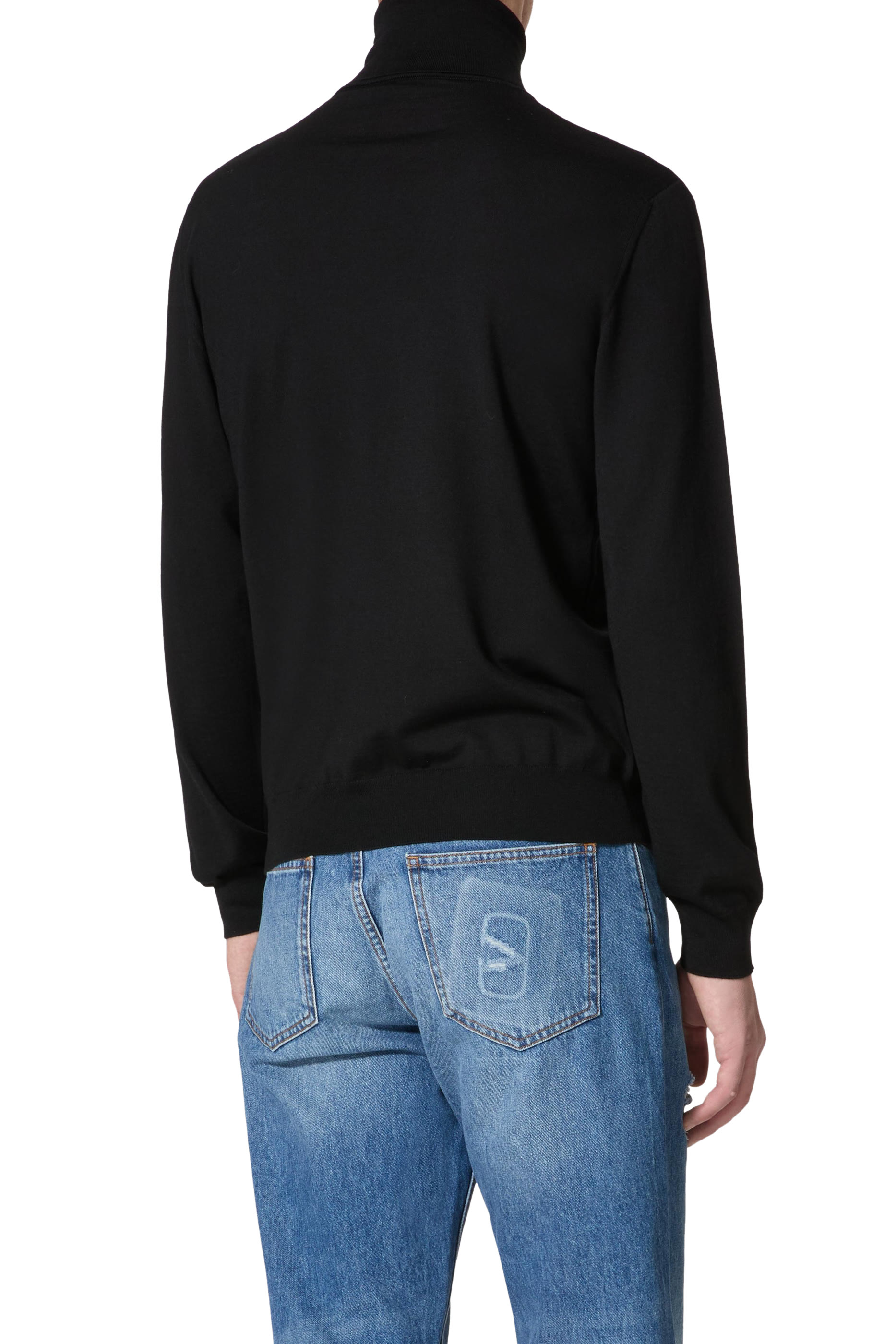 كنزة بياقة عالية صوف