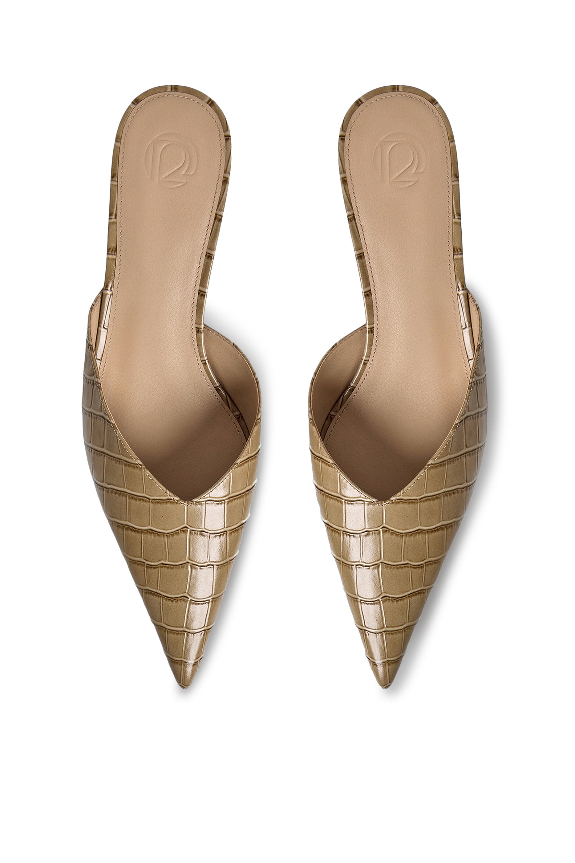 حذاء مفتوح بنقشة جلد تمساح 40 جلد