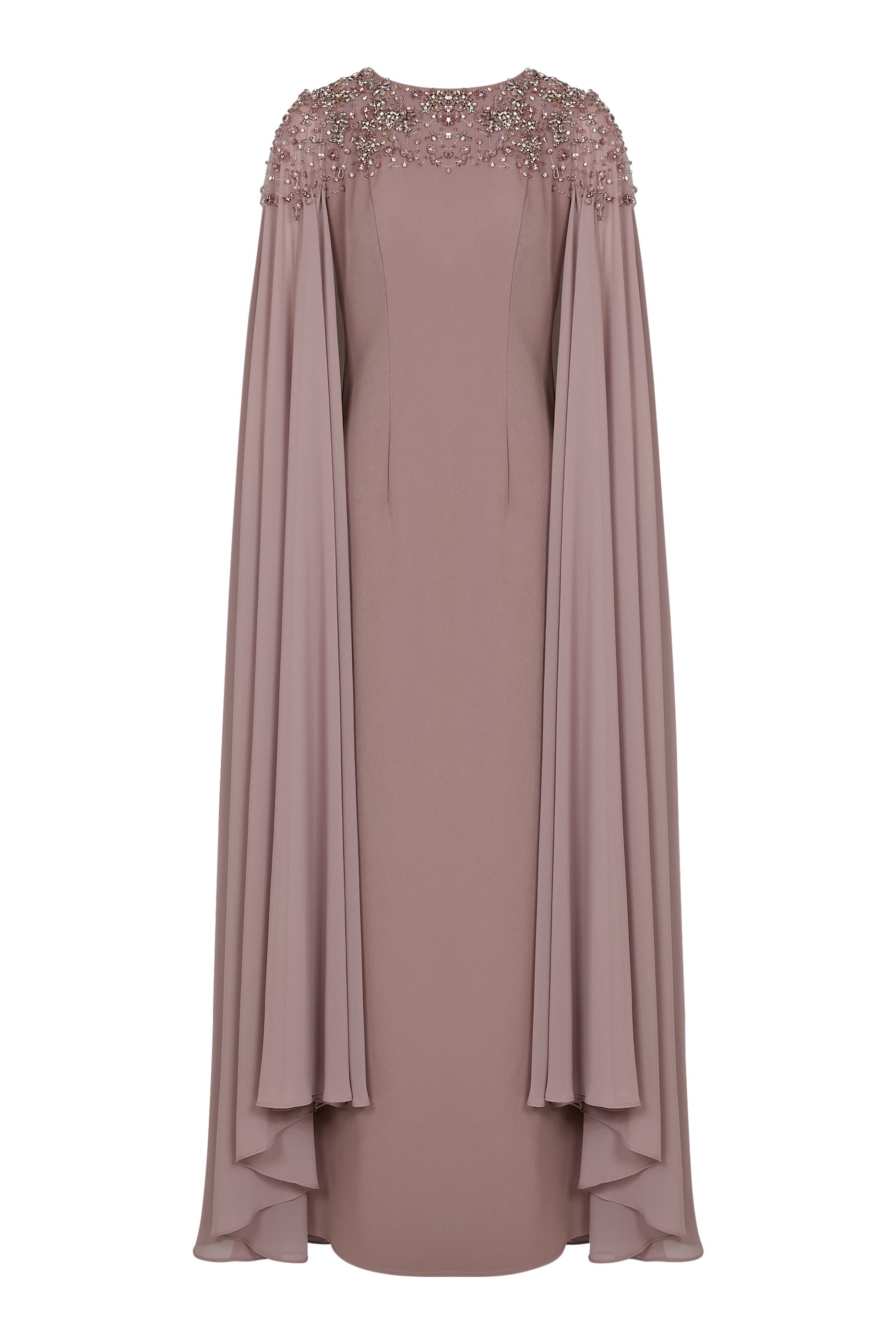 فستان سهرة مطرز بقصة ذيل حورية البحر