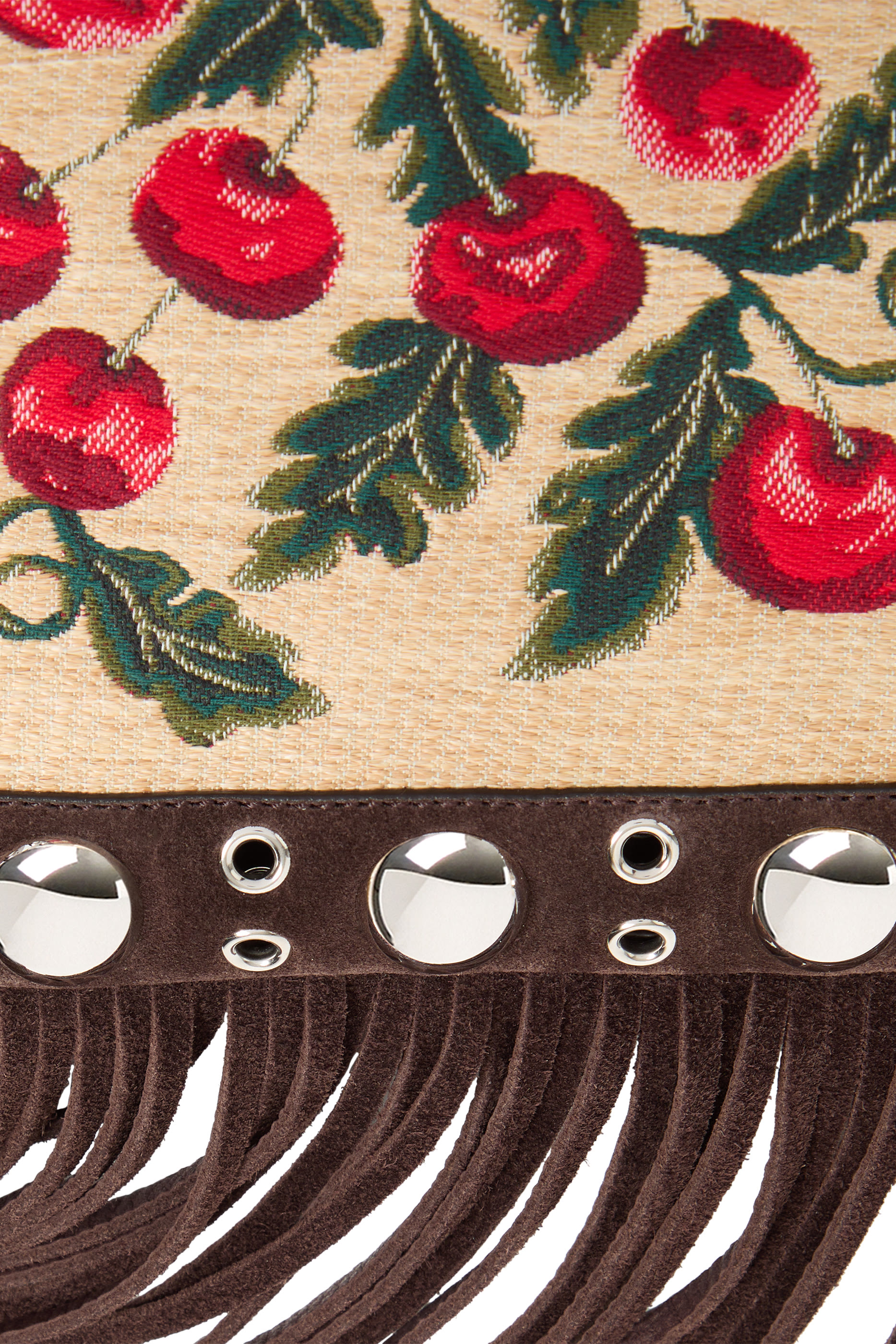 حقيبة كتف نيلكوت صغيرة بنقشة كرز جاكار ورافيا صناعي