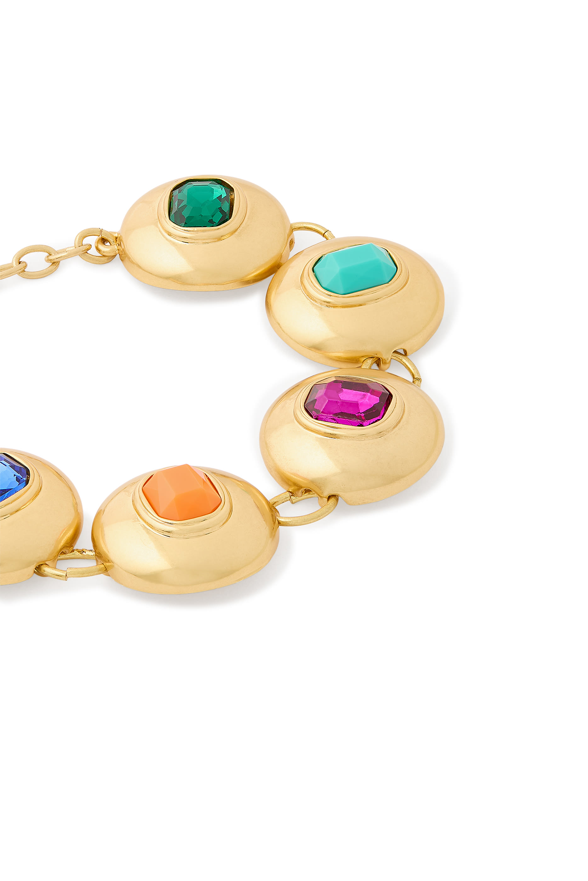 سوار بحلي بتصميم مقبب مزينة بأحجار مقطعة على شكل أحجار الزمرد