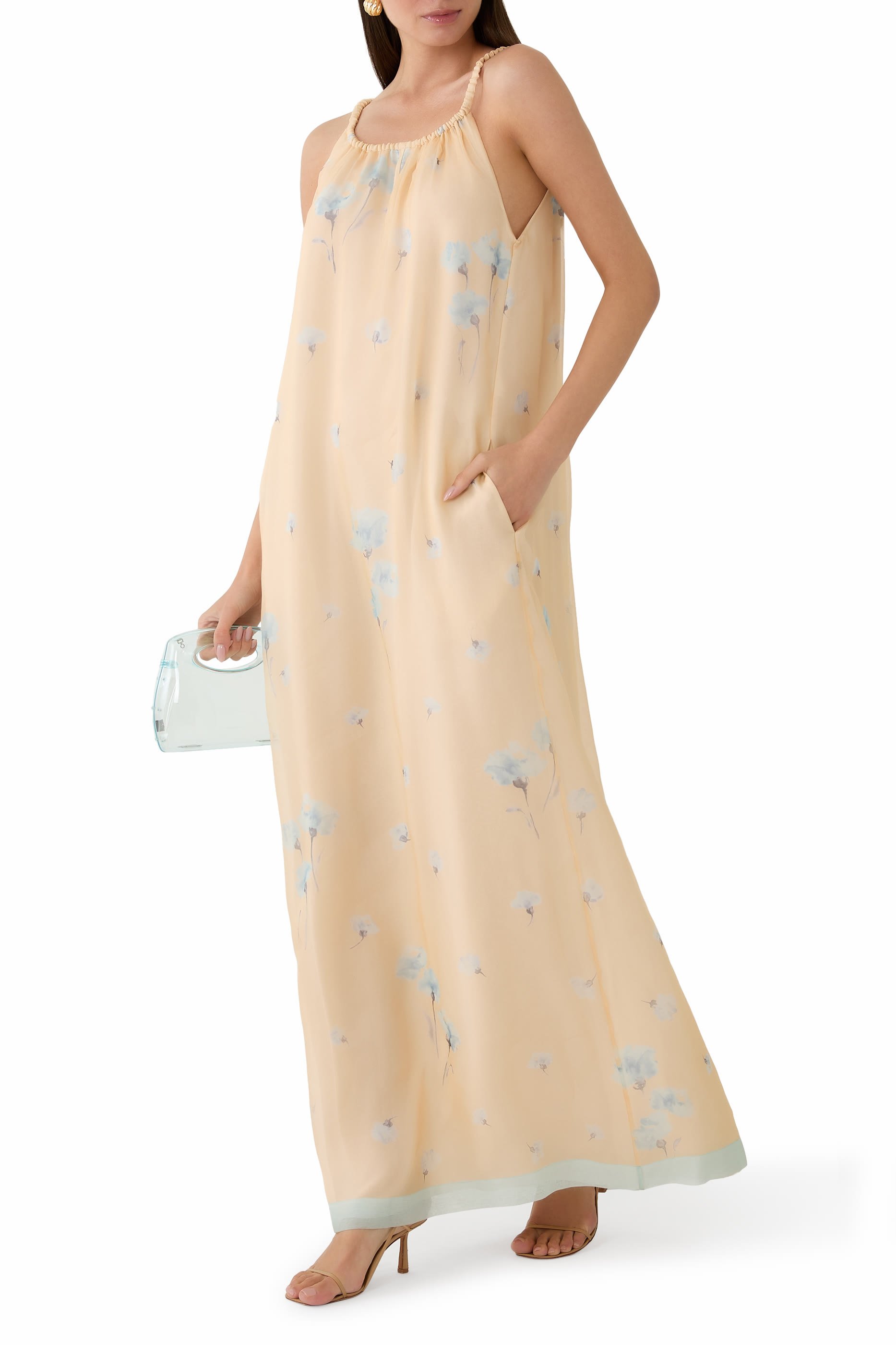 فستان طويل حرير أورجانزا