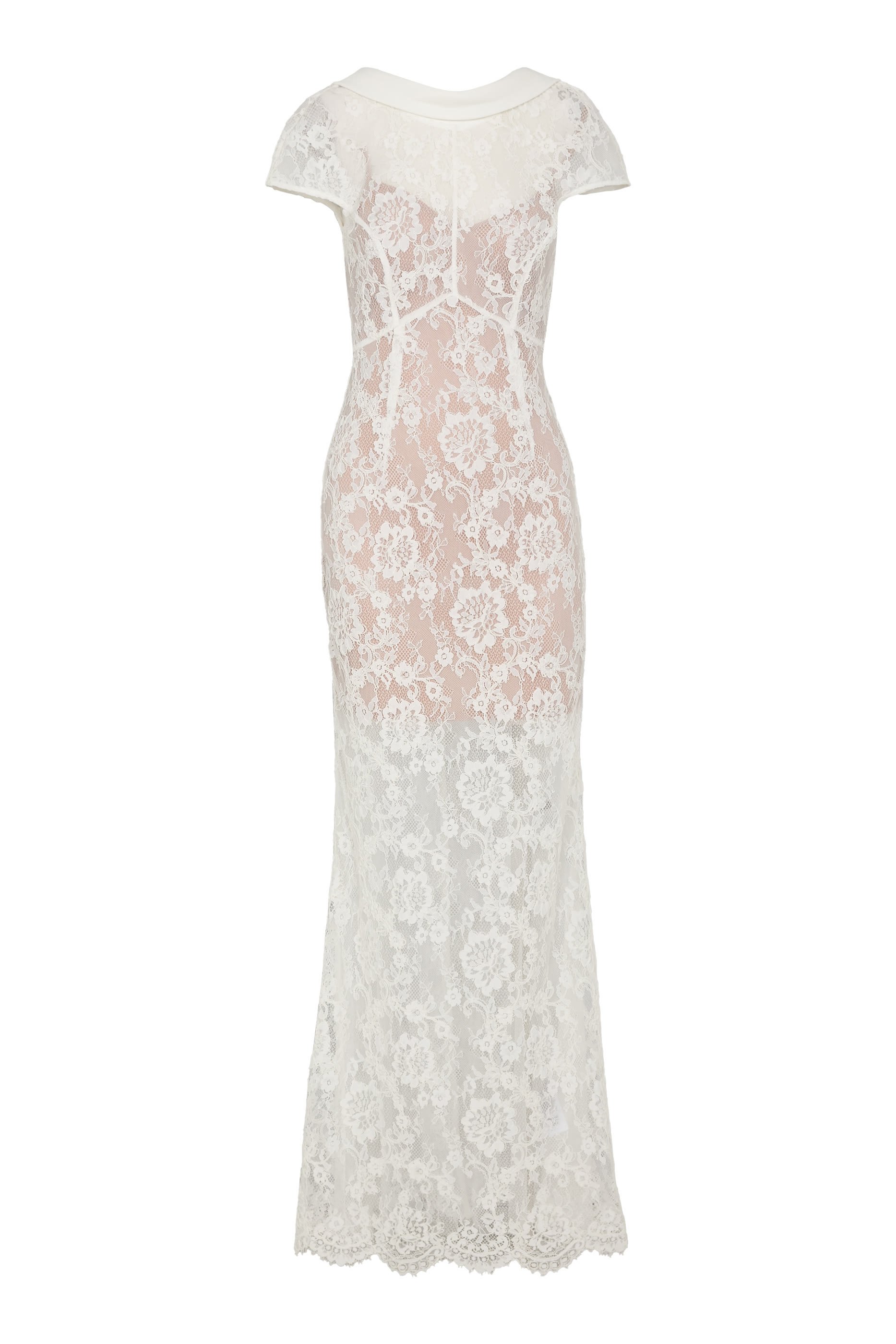 فستان طويل بظهر مفتوح دانتيل