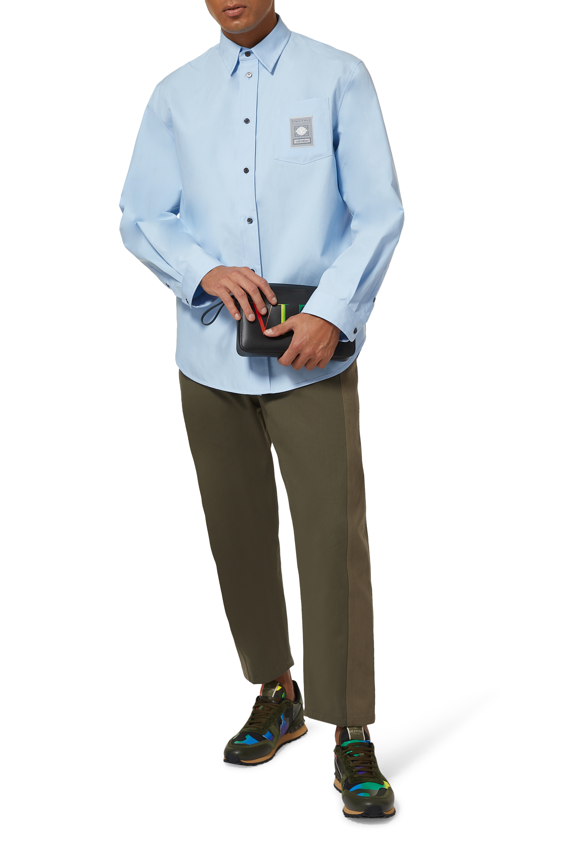 قميص قطن بشعار الماركة