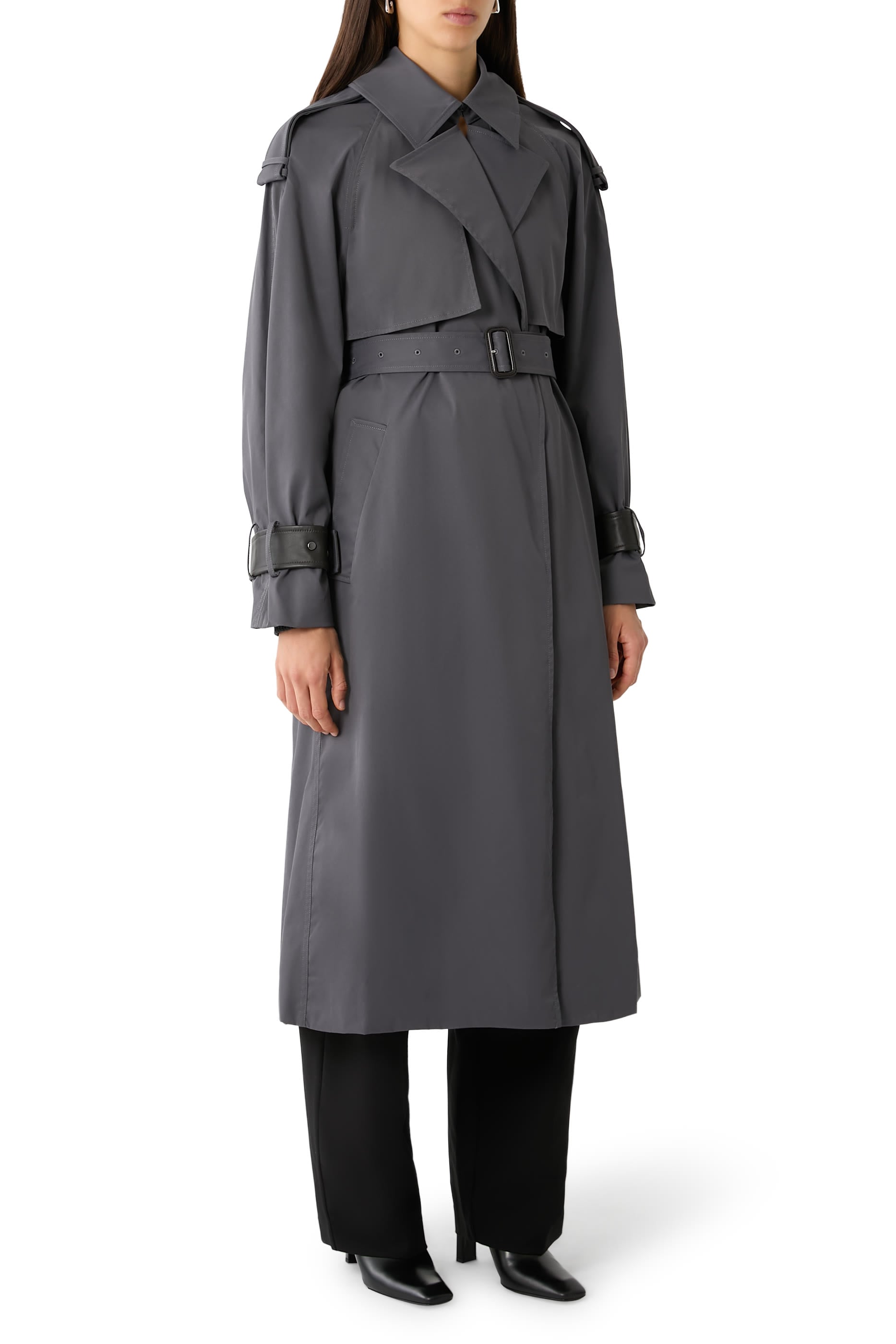 معطف ترنش باساج بأكمام واسعة