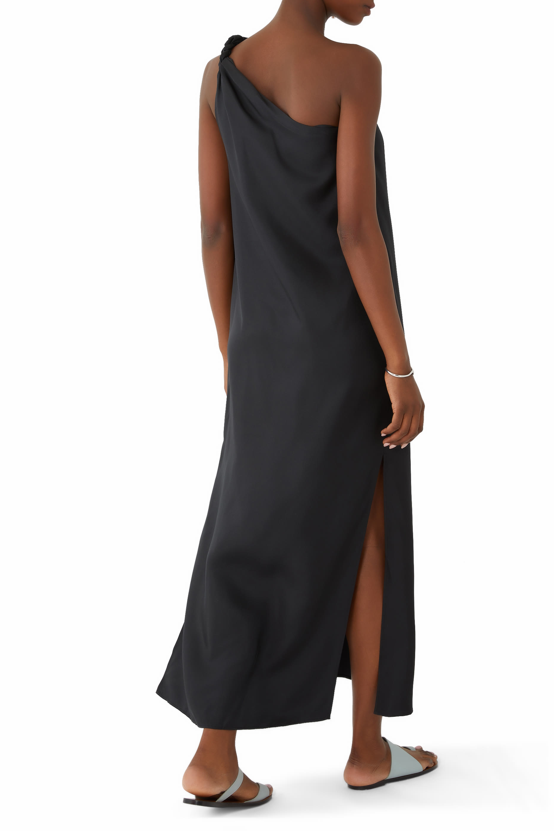 فستان أديلا متوسط الطول بكتف واحد