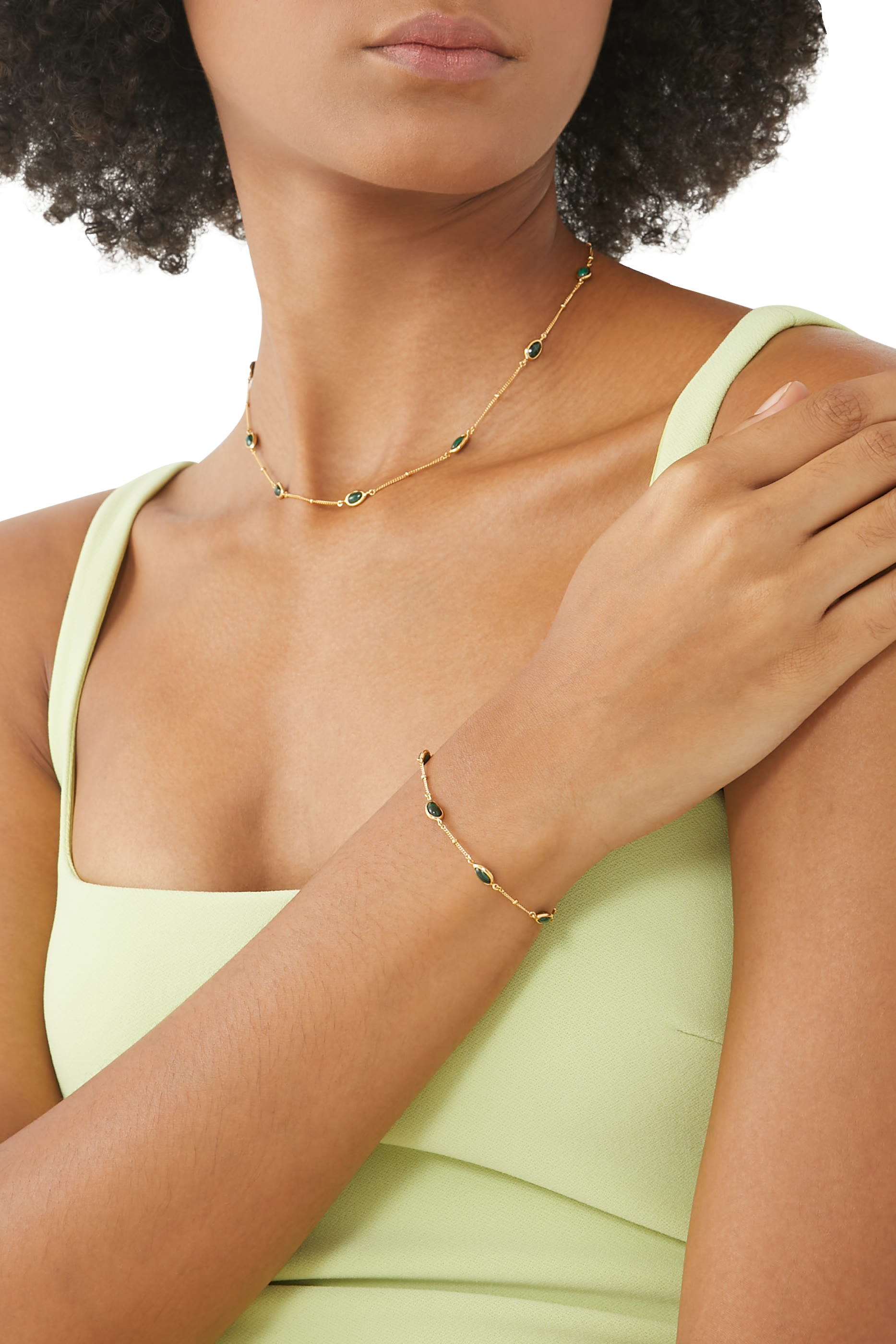 سوار ماغما مرصع بأحجار ملاكيت فضة إسترلينية مطلية بذهب عيار 18