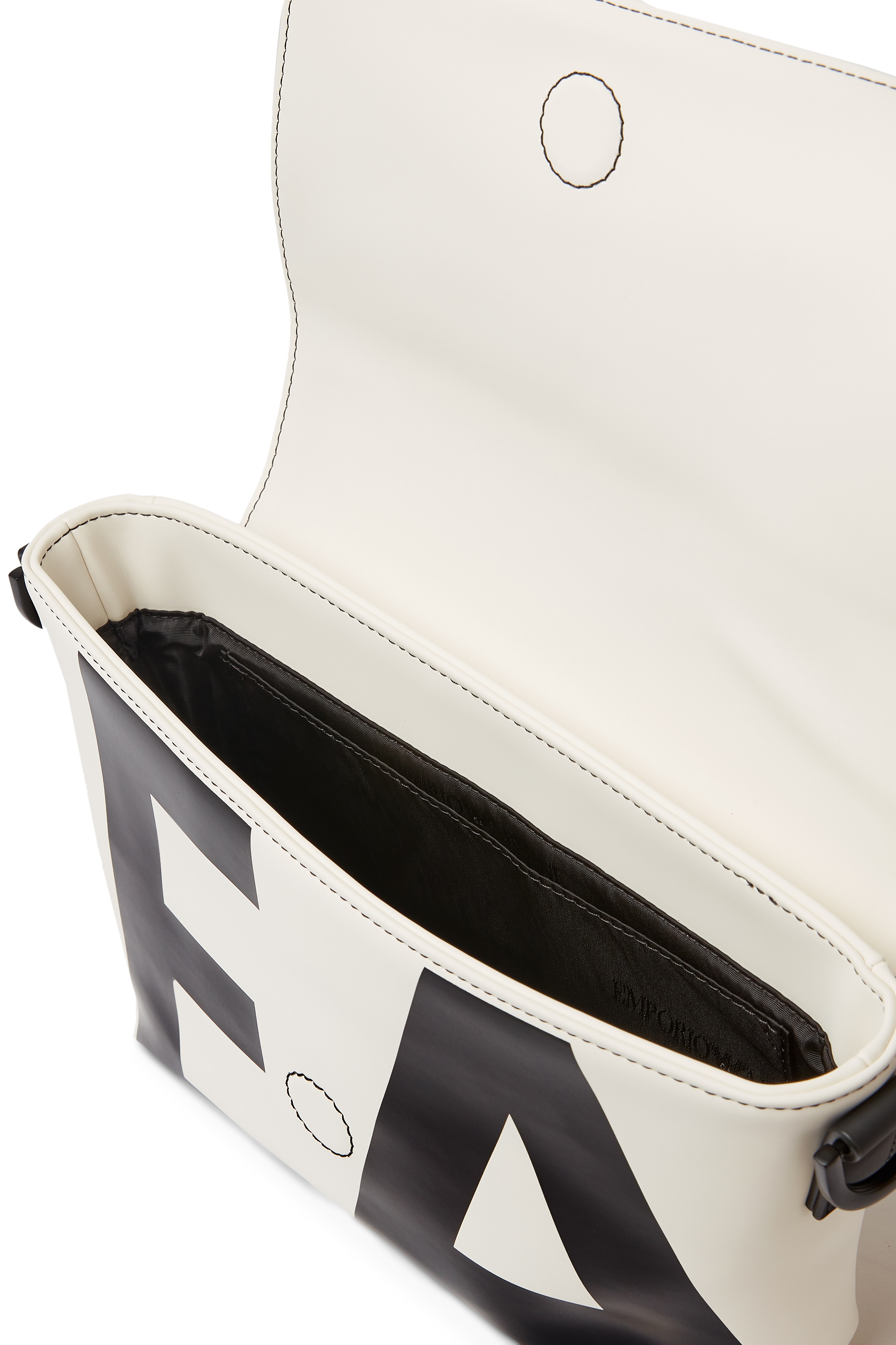 حقيبة كتف بنقشة شعار الماركة بحجم كبير