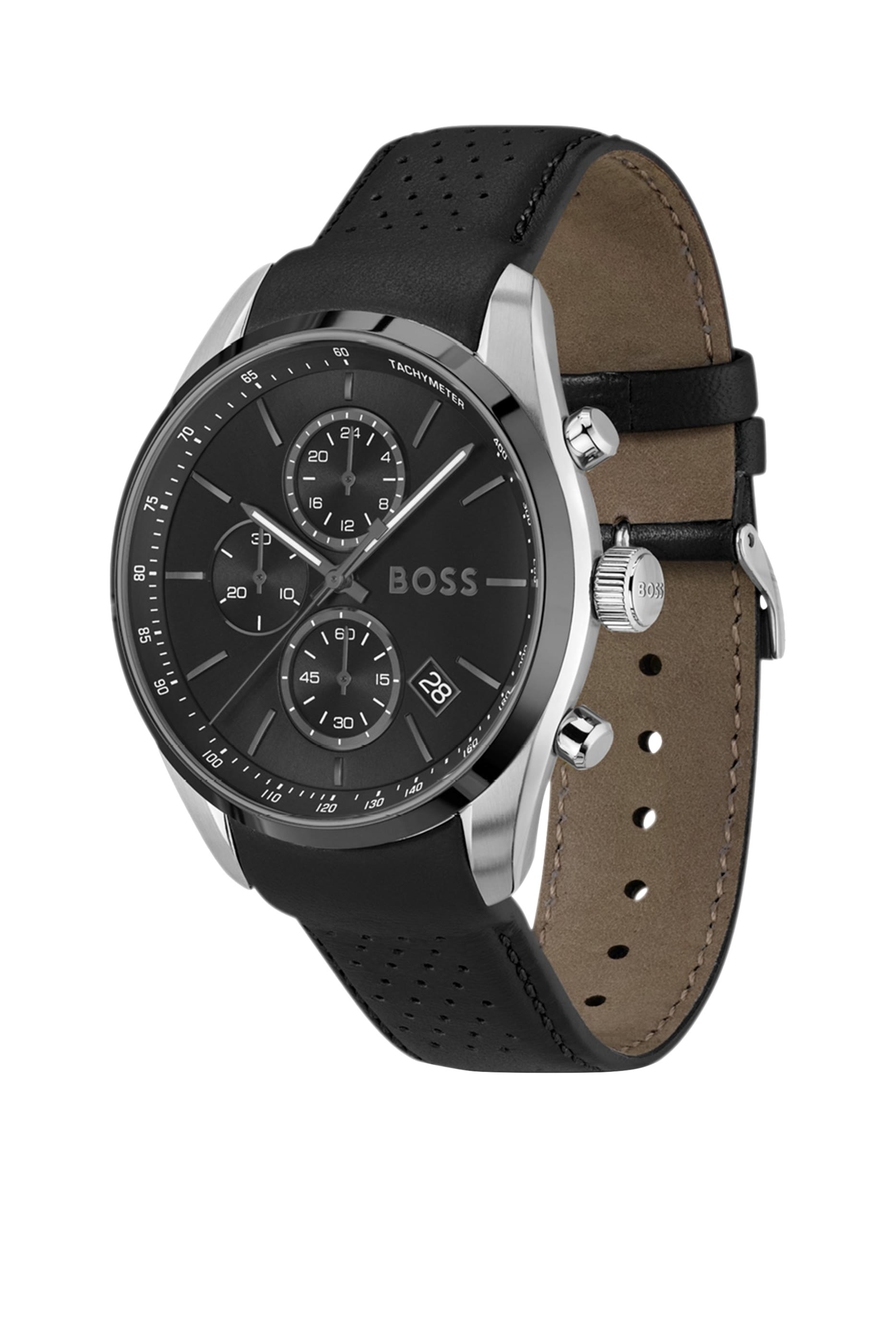 ساعة كرونوغراف غراند بري بمينا أسود