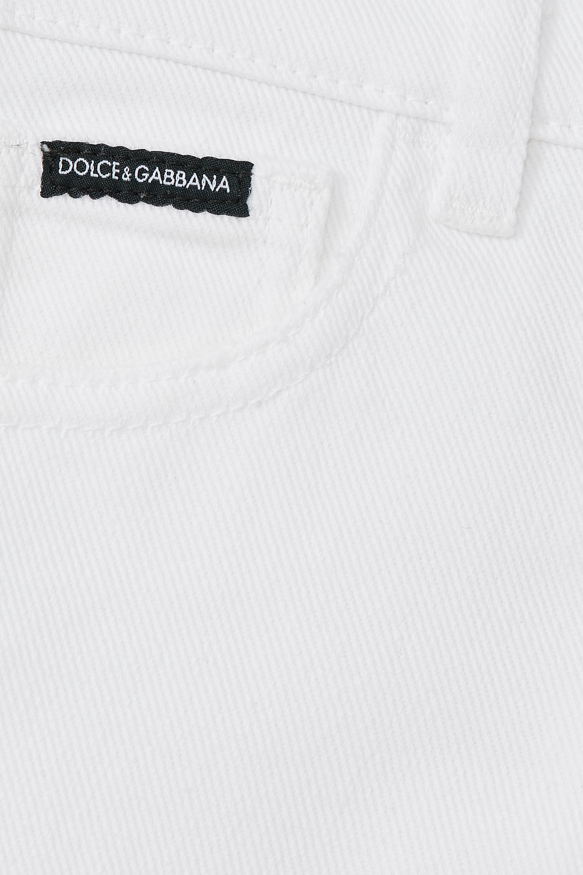 بنطال جينز دنيم للأطفال بحلية شعار الماركة