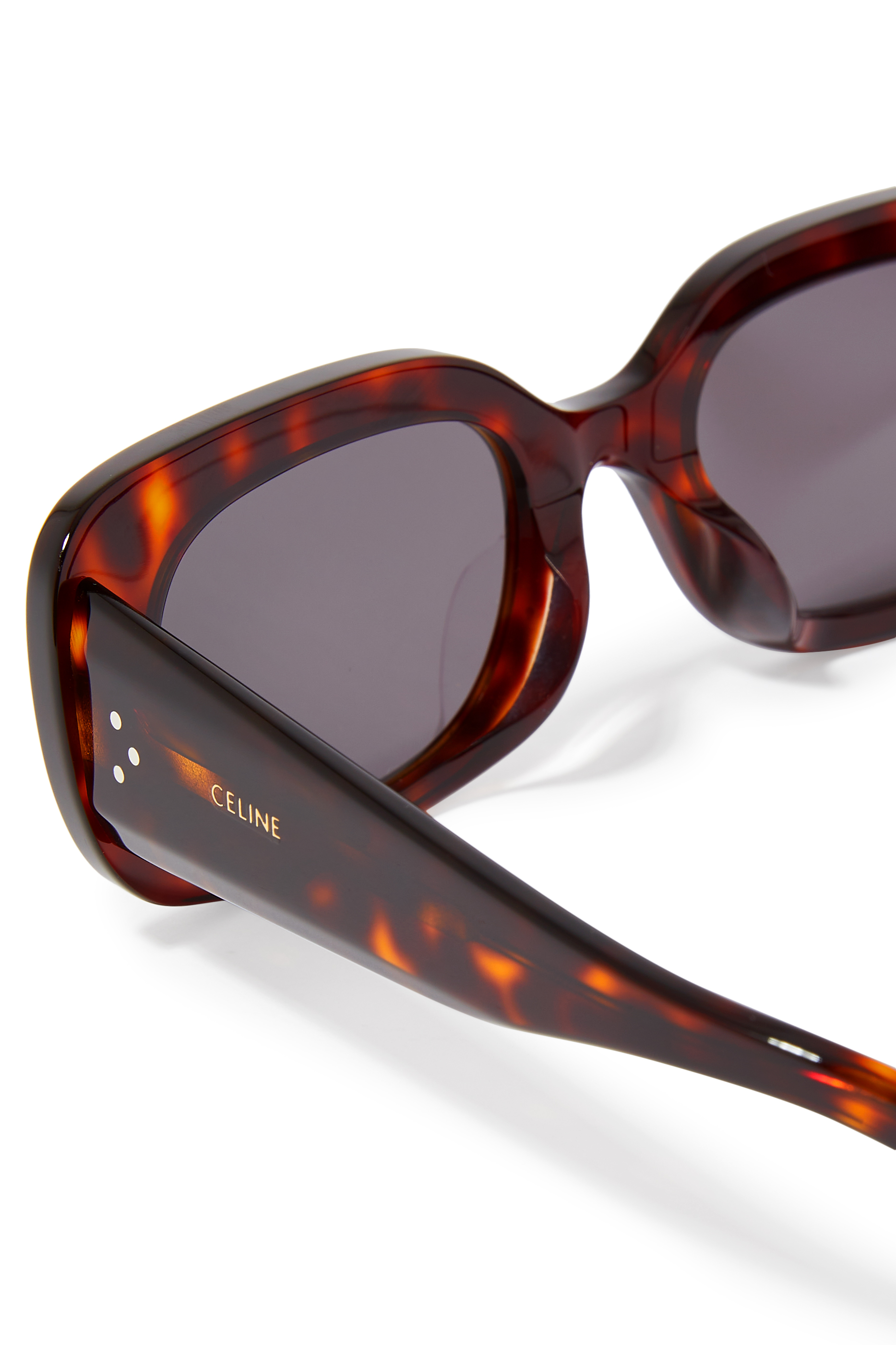 نظارة شمسية بولد بإطار مربع ونقشة ثلاث نقاط