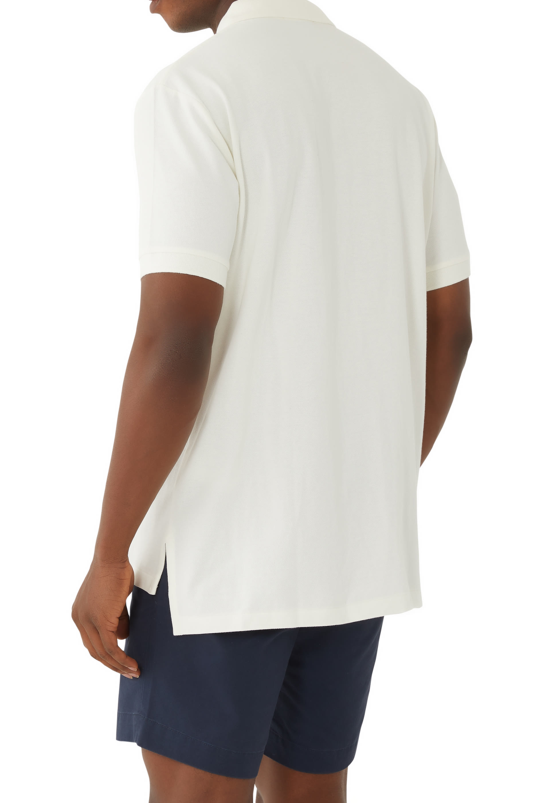 قميص بولو قطن بأكمام قصيرة