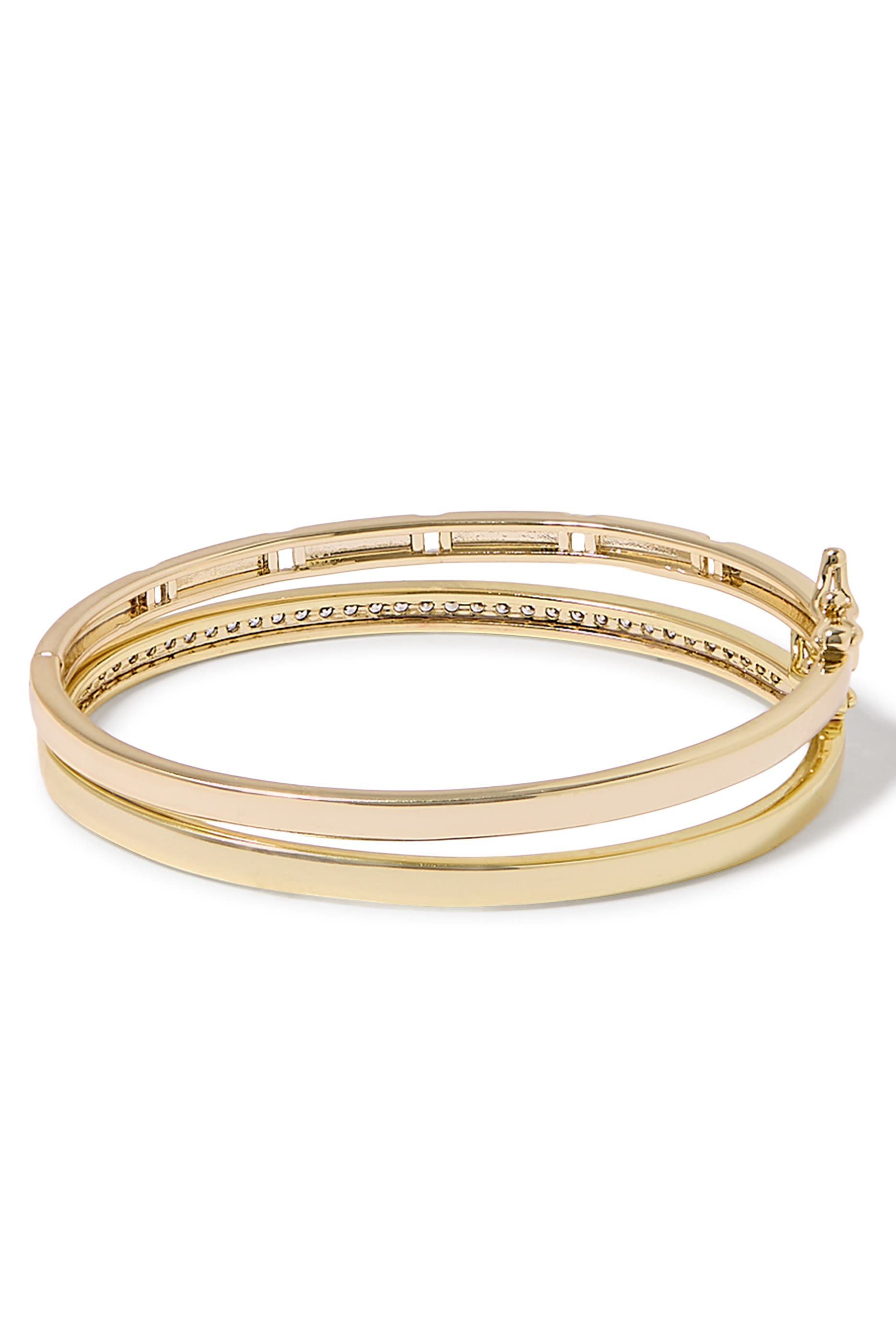 طقم سوار مرصع بأحجار زركونيا مكعبة وسوار مرصع بأحجار بافيه