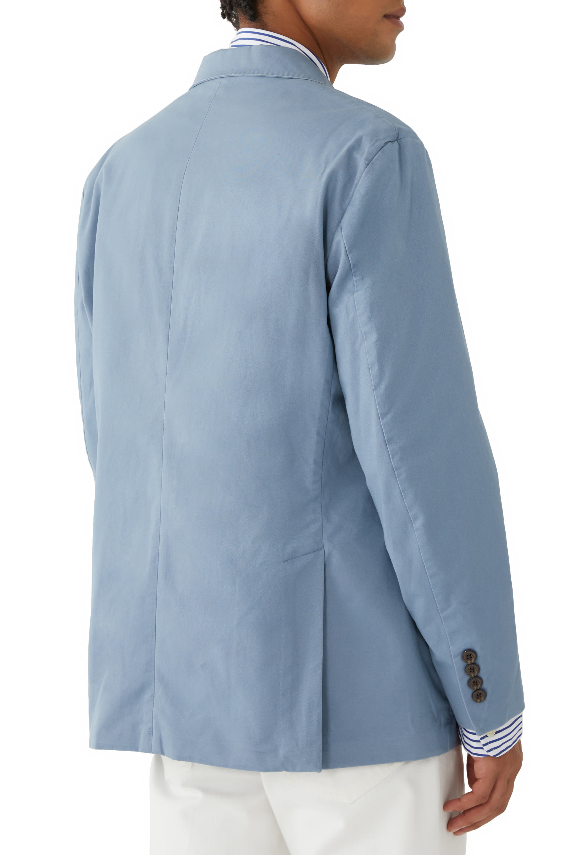 بليزر بقصة ضيقة مزيج قطن