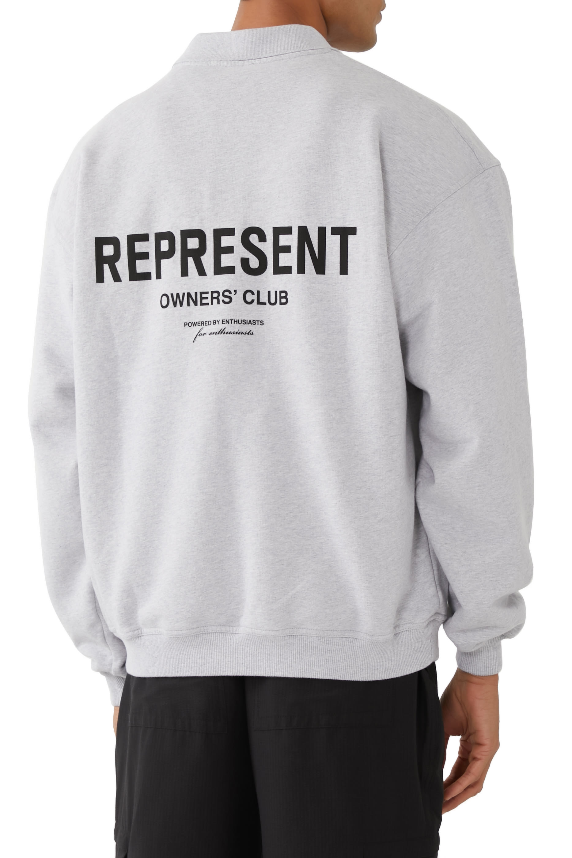 سويت شيرت بولو بشعار أونرز كلوب بأكمام طويلة