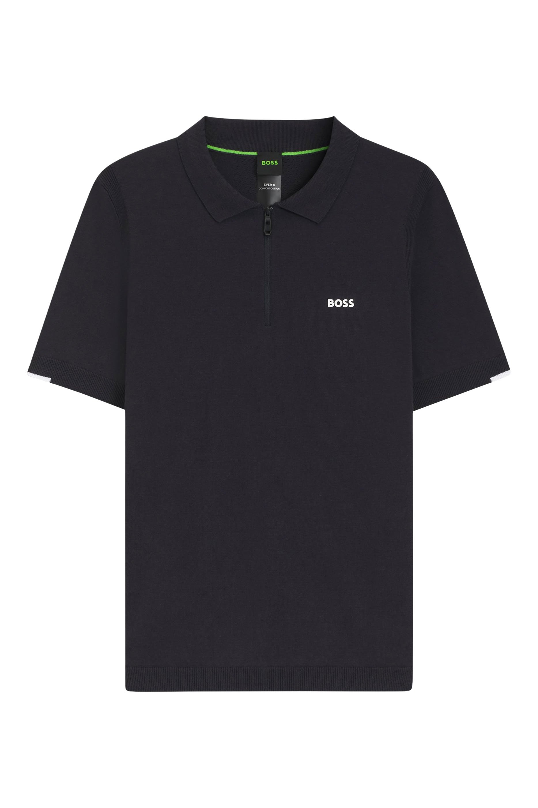 كنزة بولو منسوجة بياقة بسحاب