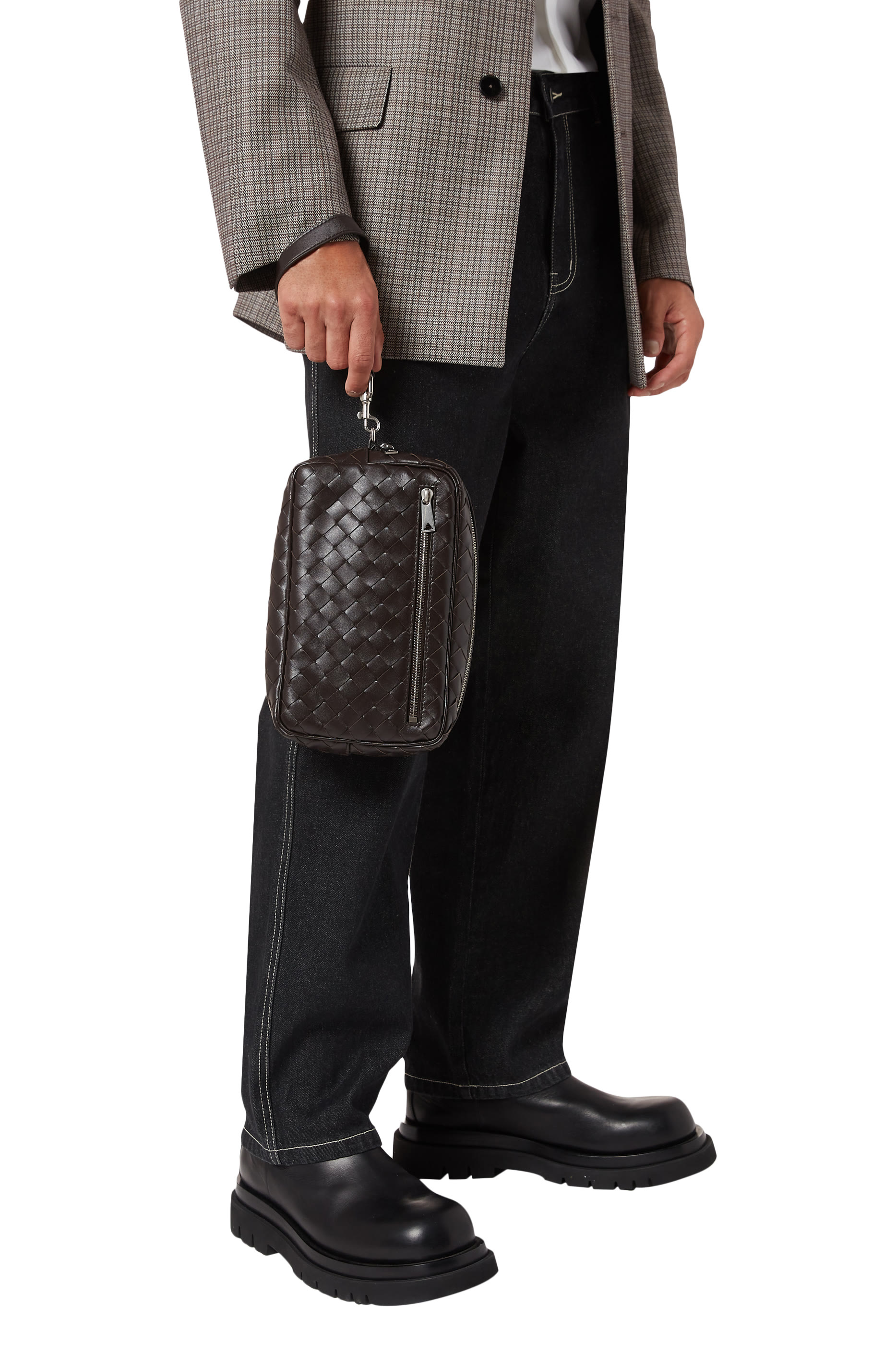 حقيبة صغيرة بتصميم مجدول بحمالة معصم