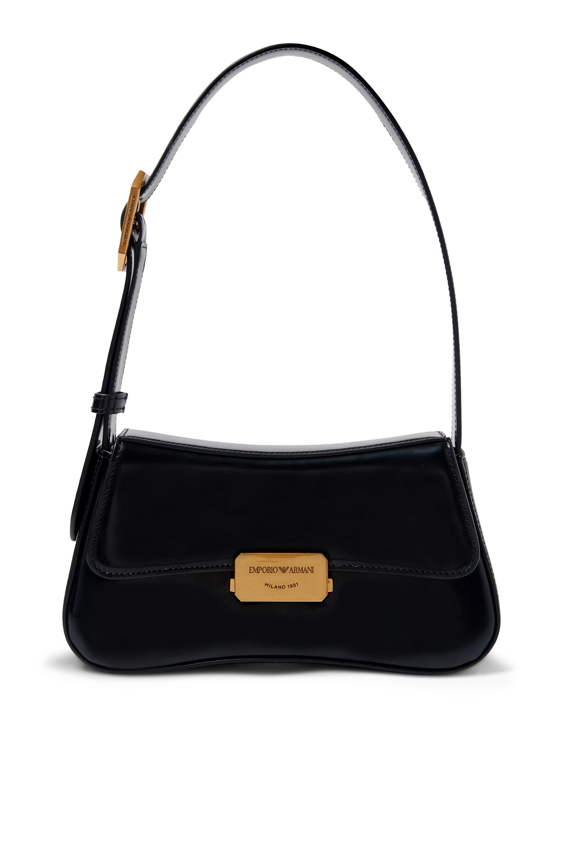 حقيبة كتف مستطيلة بتصميم مصقول