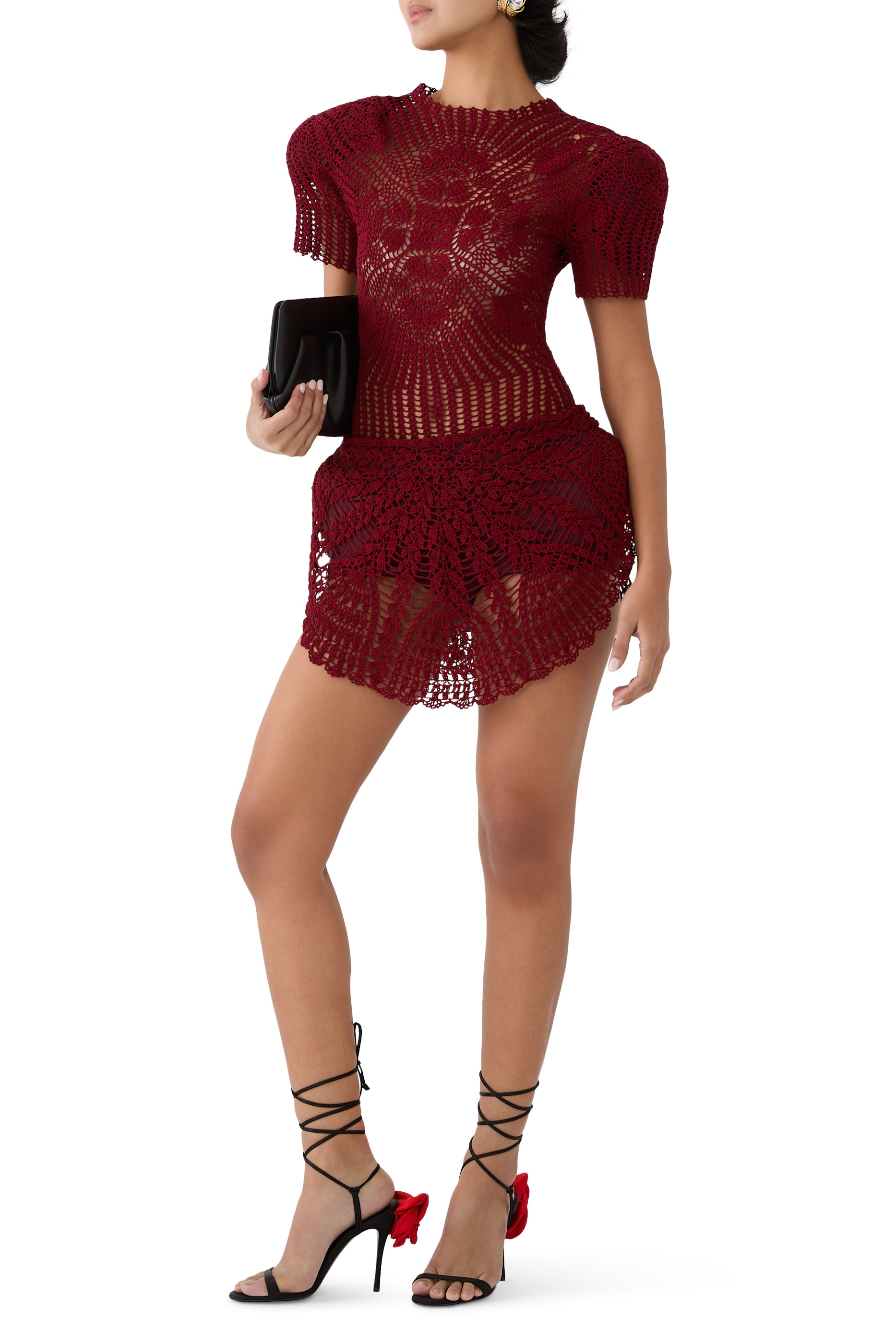 تنورة بتصميم مبطن عند الورك كروشيه