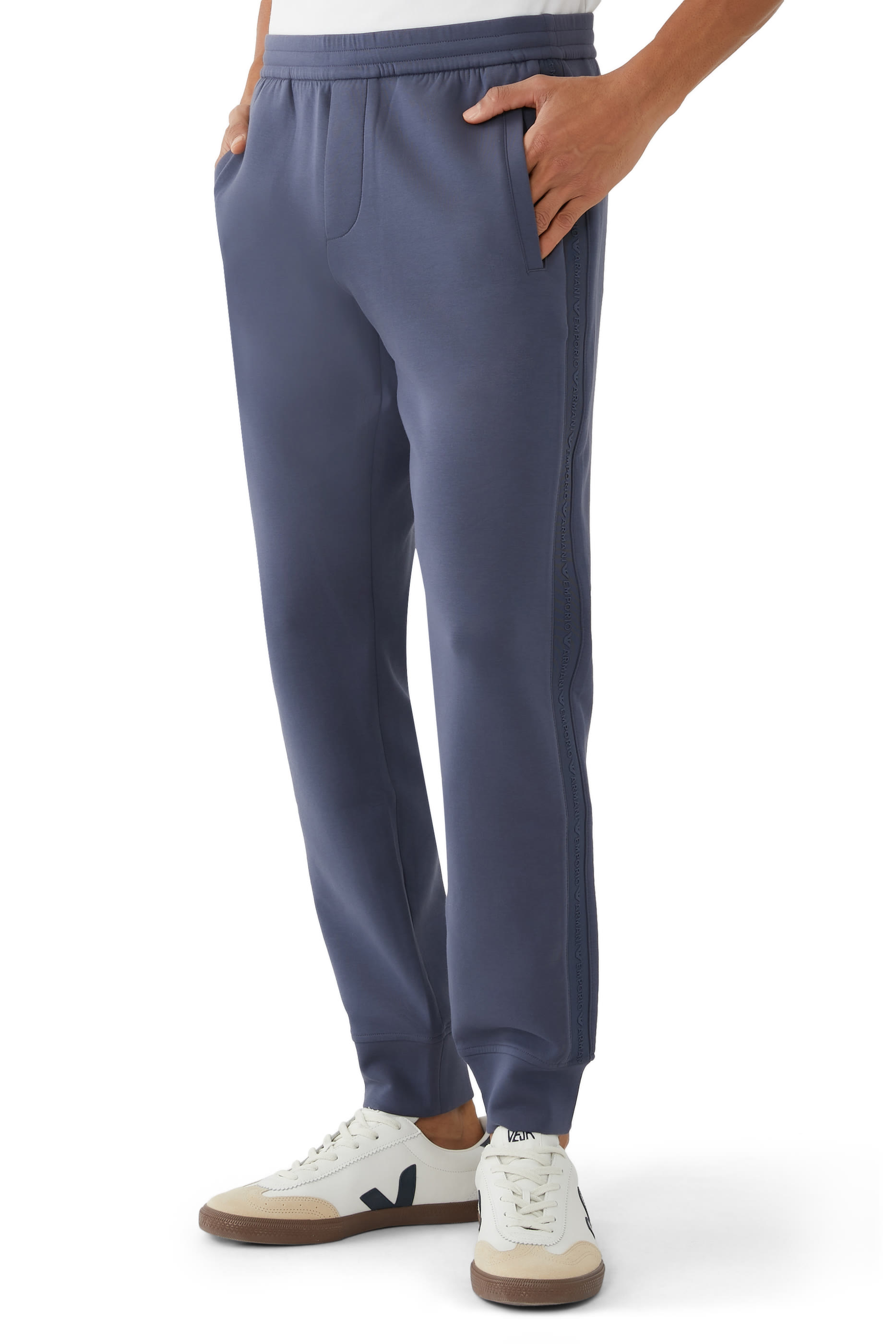 بنطال رياضي بشريط بشعار الماركة