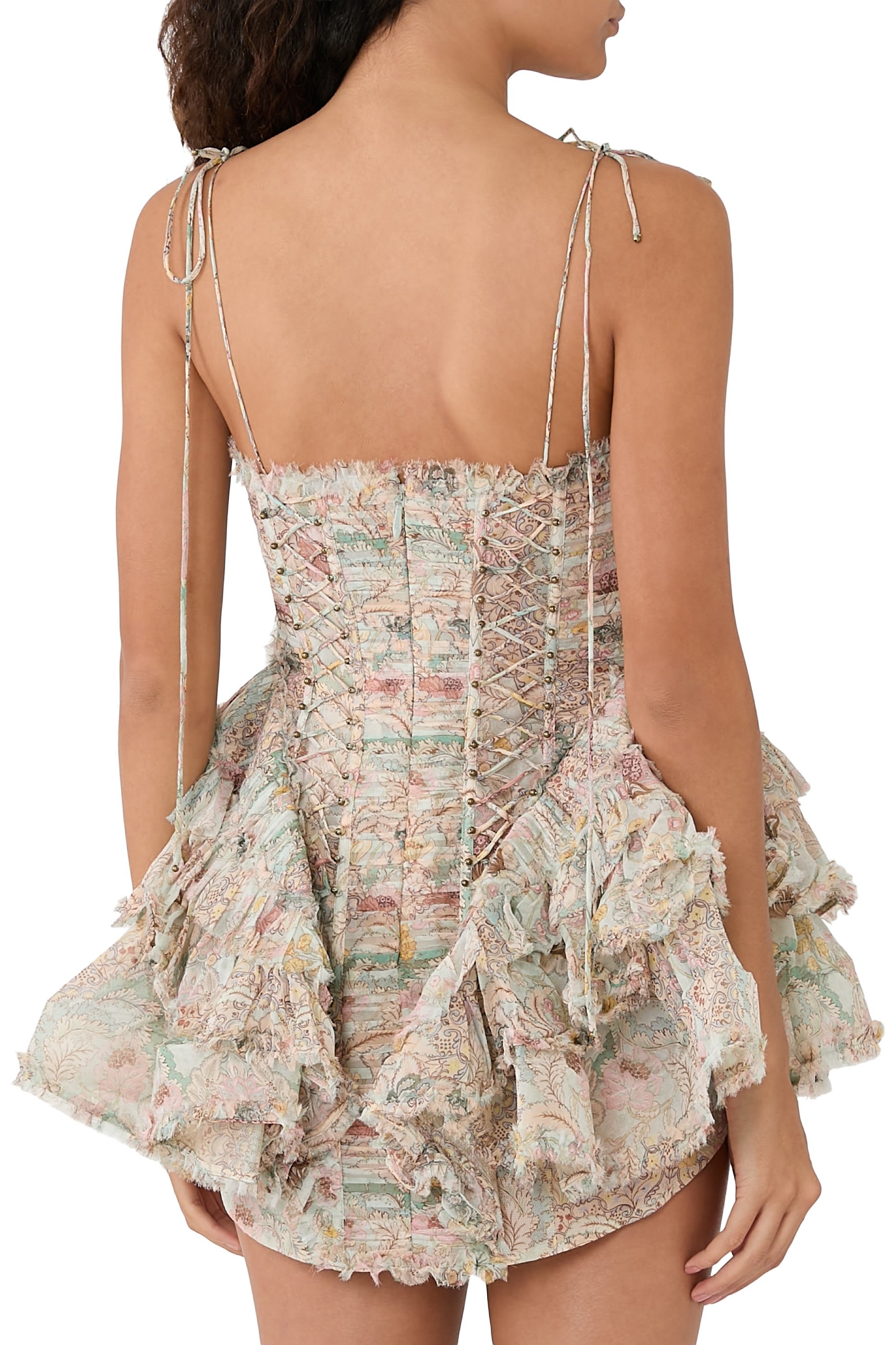 فستان ربيلين قصير بكشكش