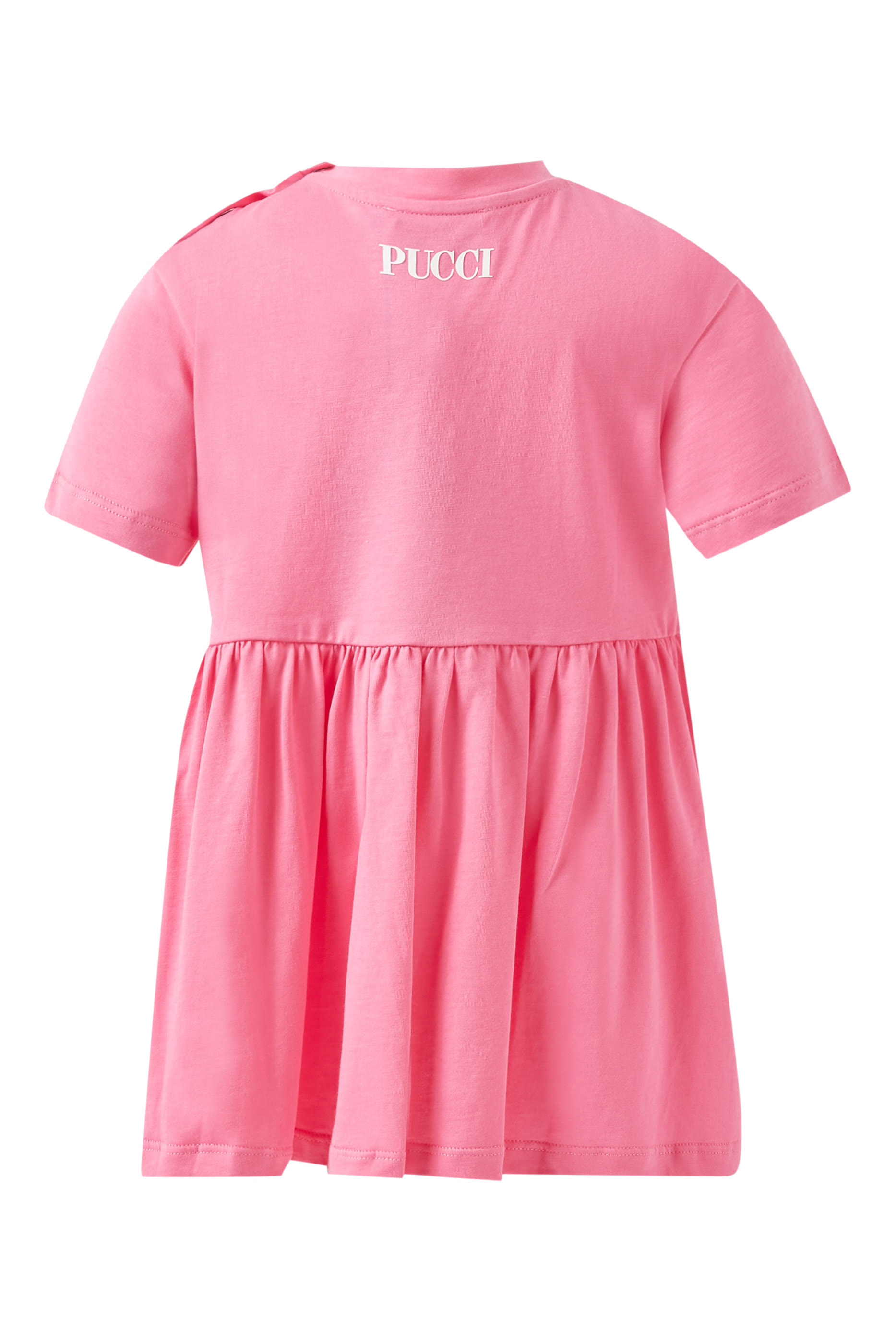 فستان قطن بطبعات شعار الماركة للأطفال