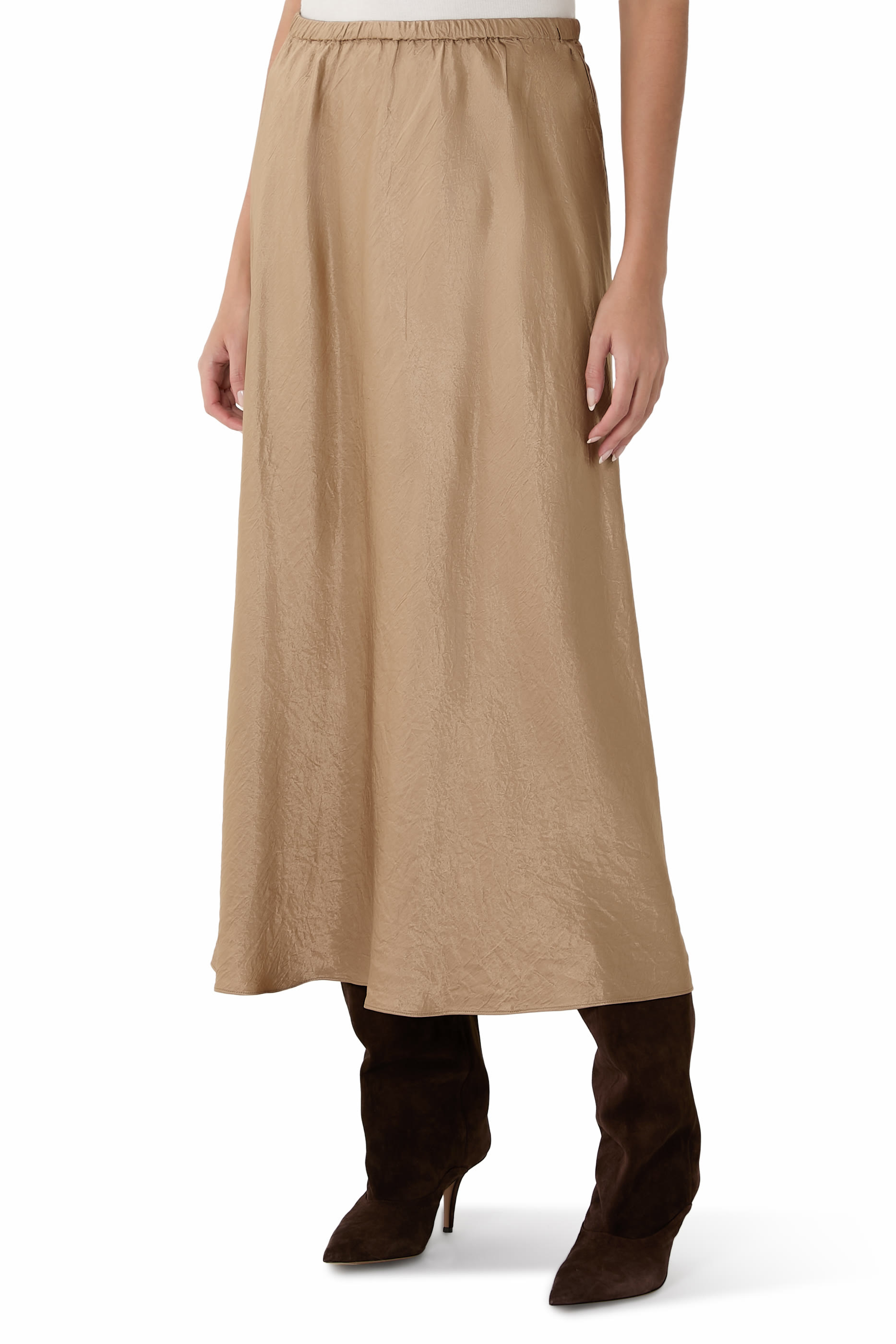 تنورة بقصة مائلة كتان عضوي