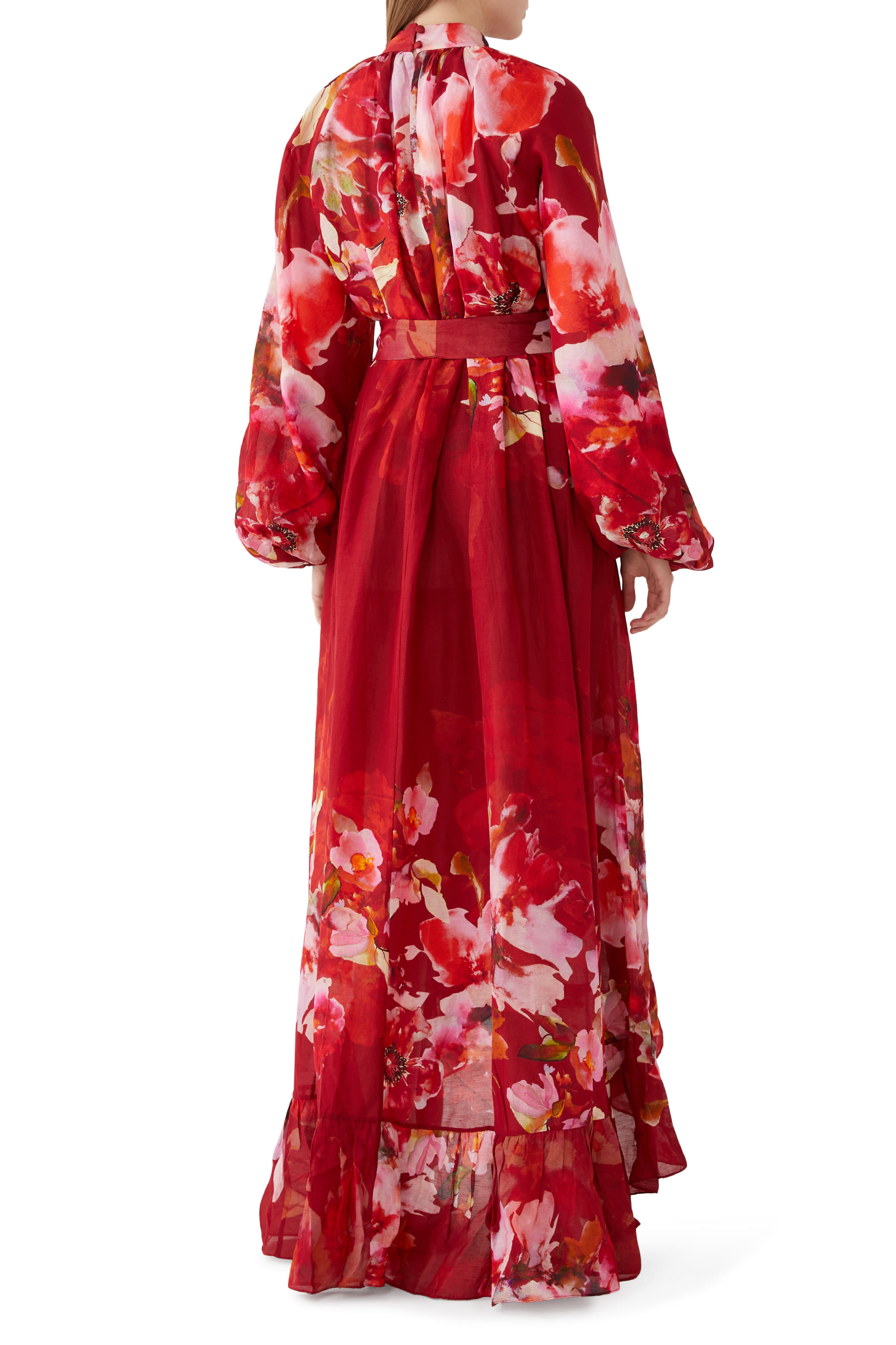 فستان طويل مع حزام