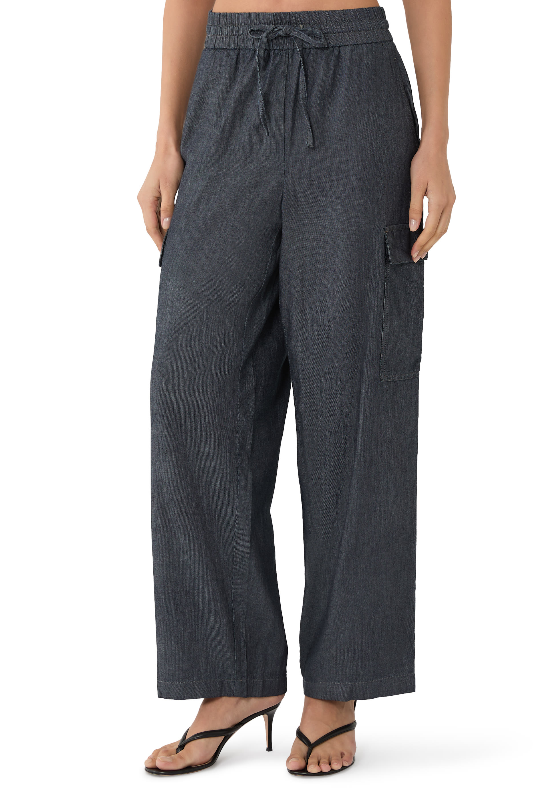 بنطال كارجو بقصة مريحة قطن تويل عضوي