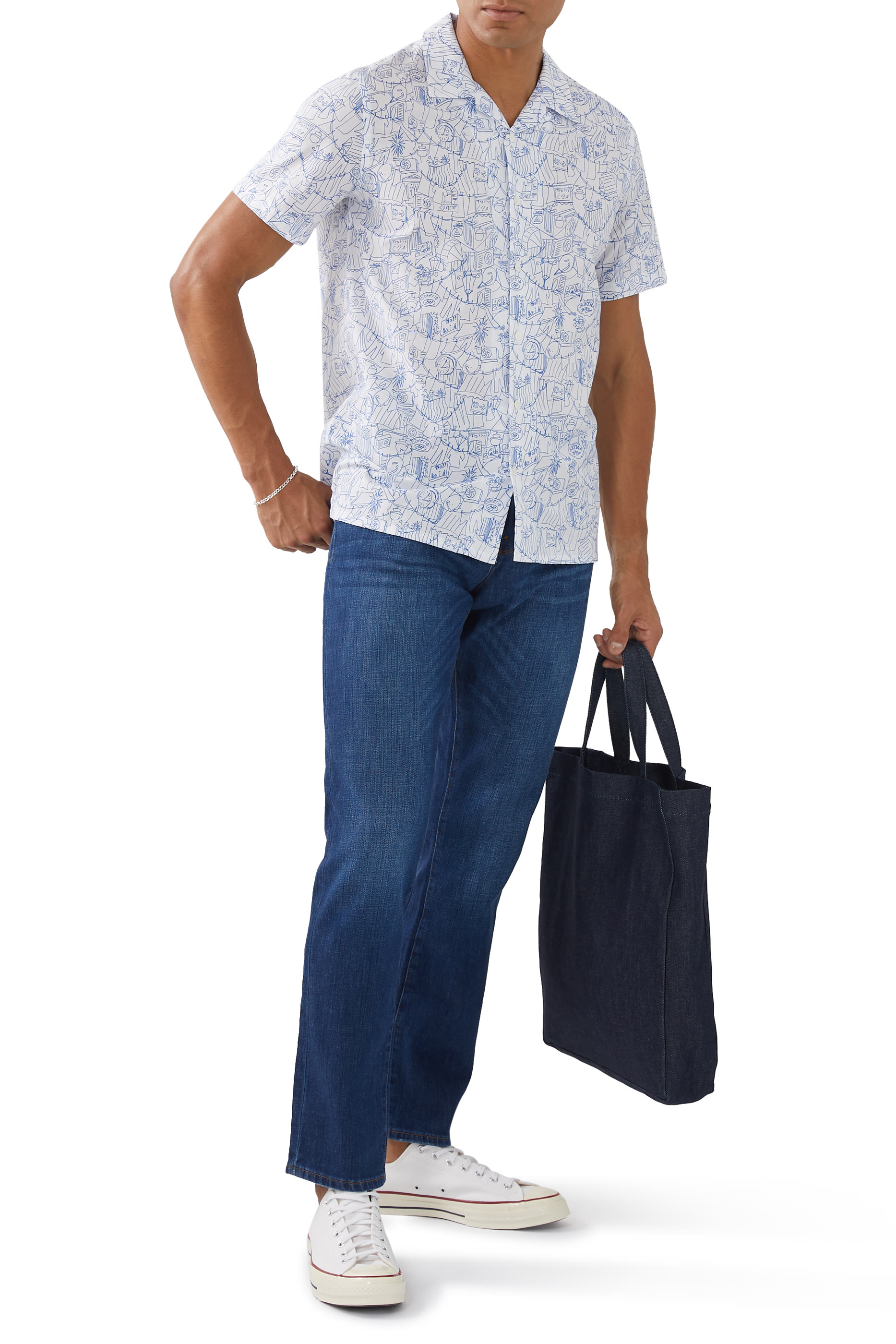 بنطال جينز لوم بقصة ضيقة