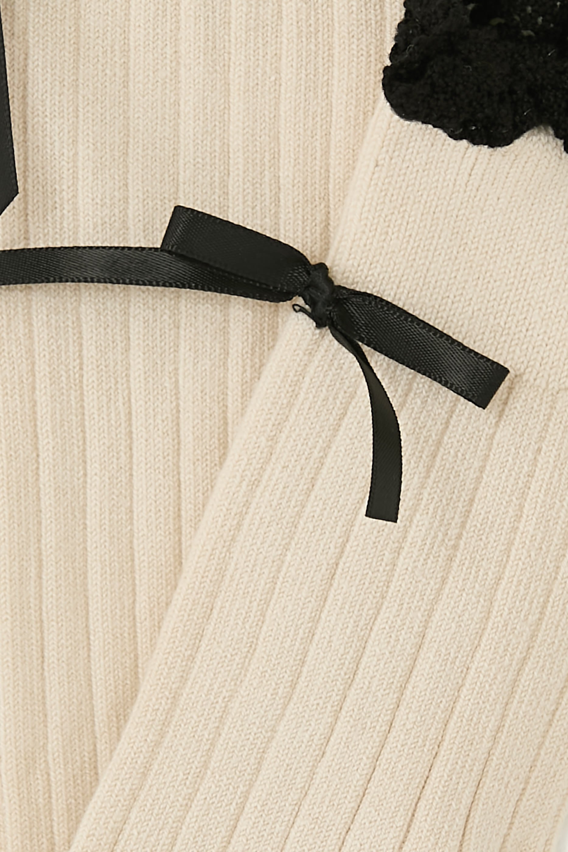 Kids Domitille Ribbed Knee-High Lace and Bow Socks