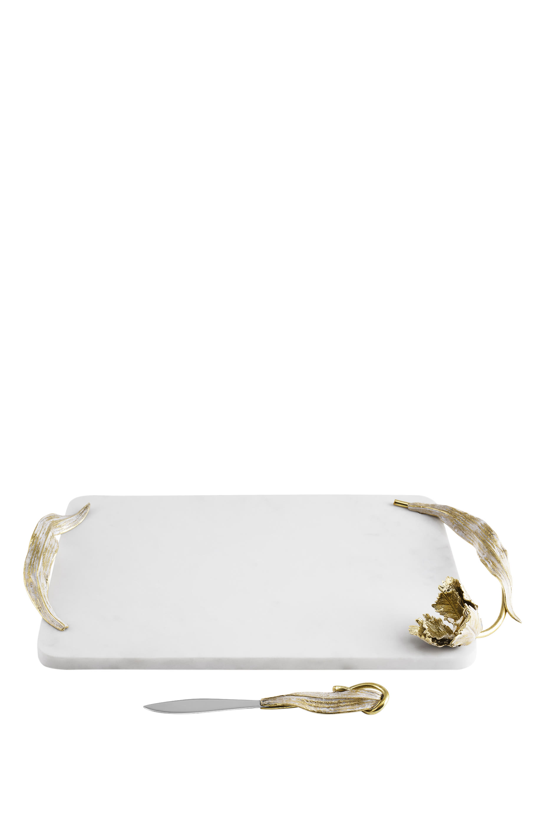 لوح جبن مزين بزهرة توليب مع سكين