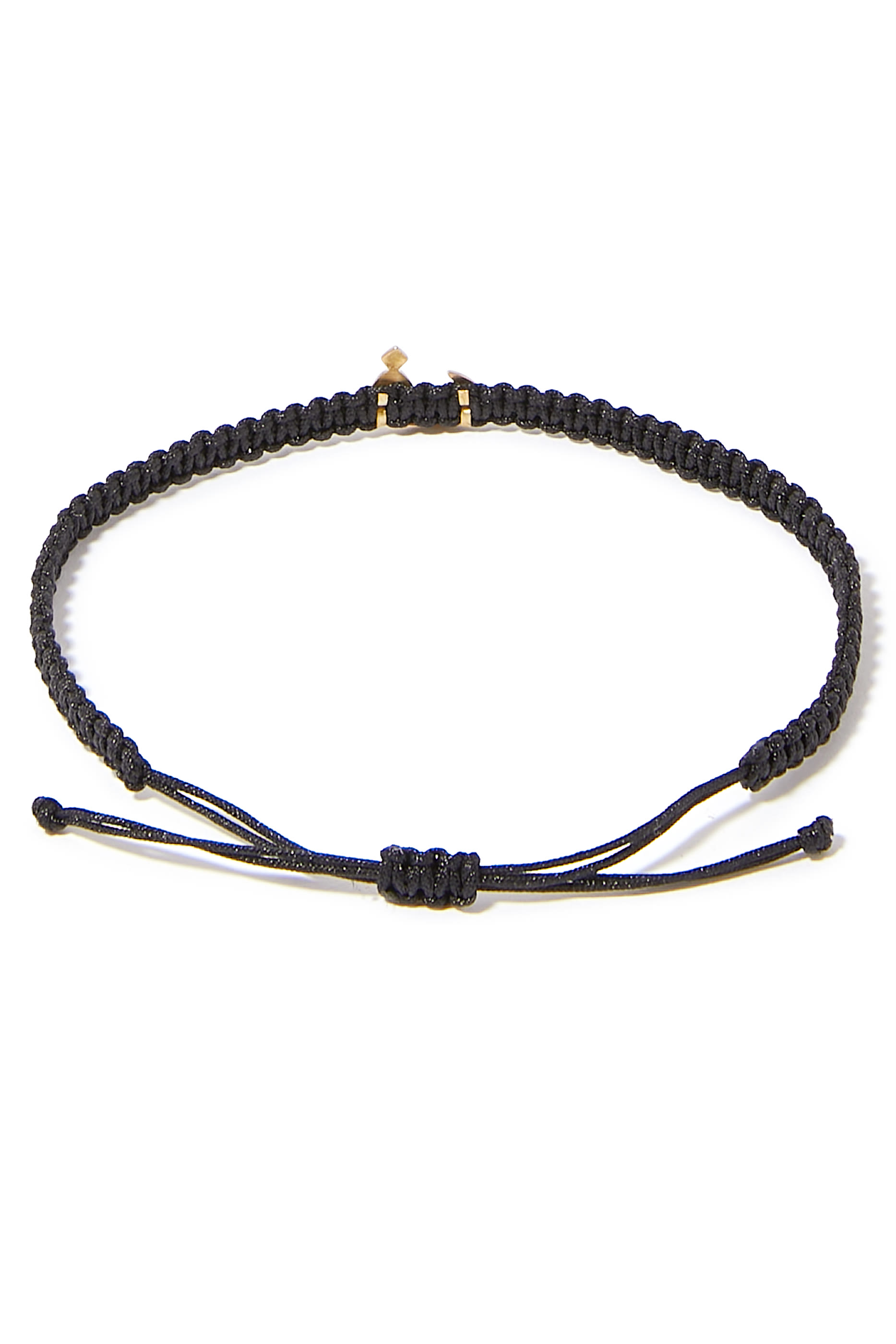 سوار أولا بحلية بتصميم حرف ف مرصع بالماس ذهب أصفر عيار 18 قماش