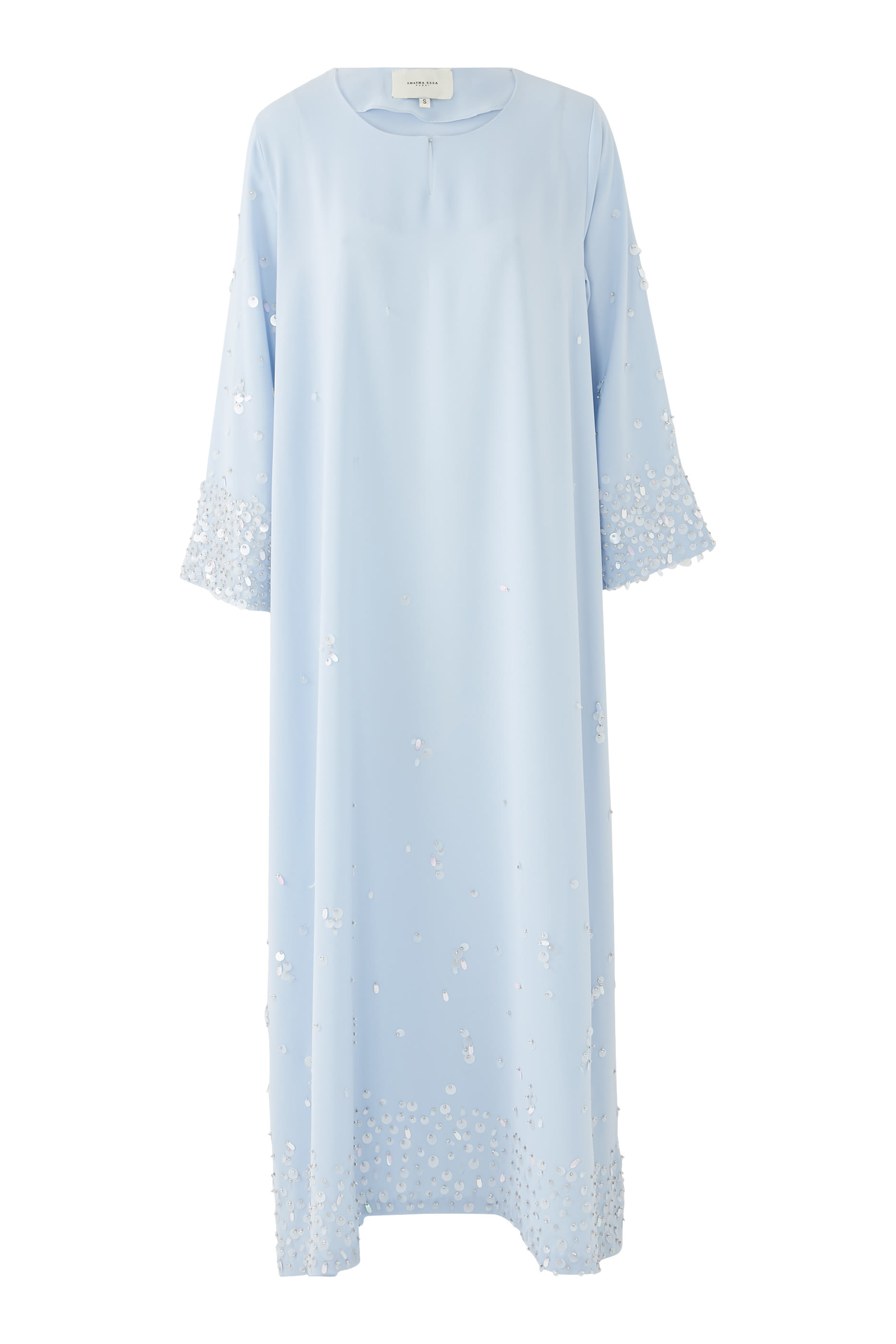 فستان مزين بترتر بتصميم متناثر