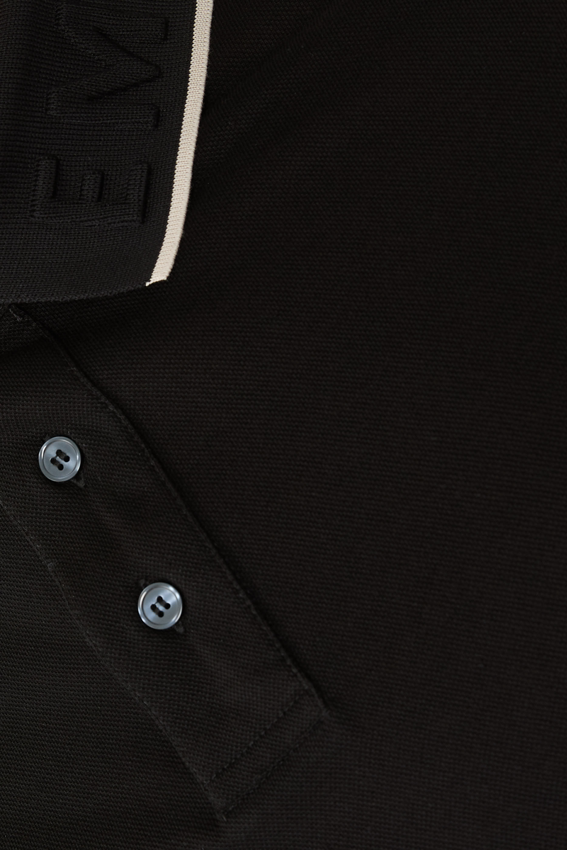 Embossed Logo Collar Piqué Polo Shirt